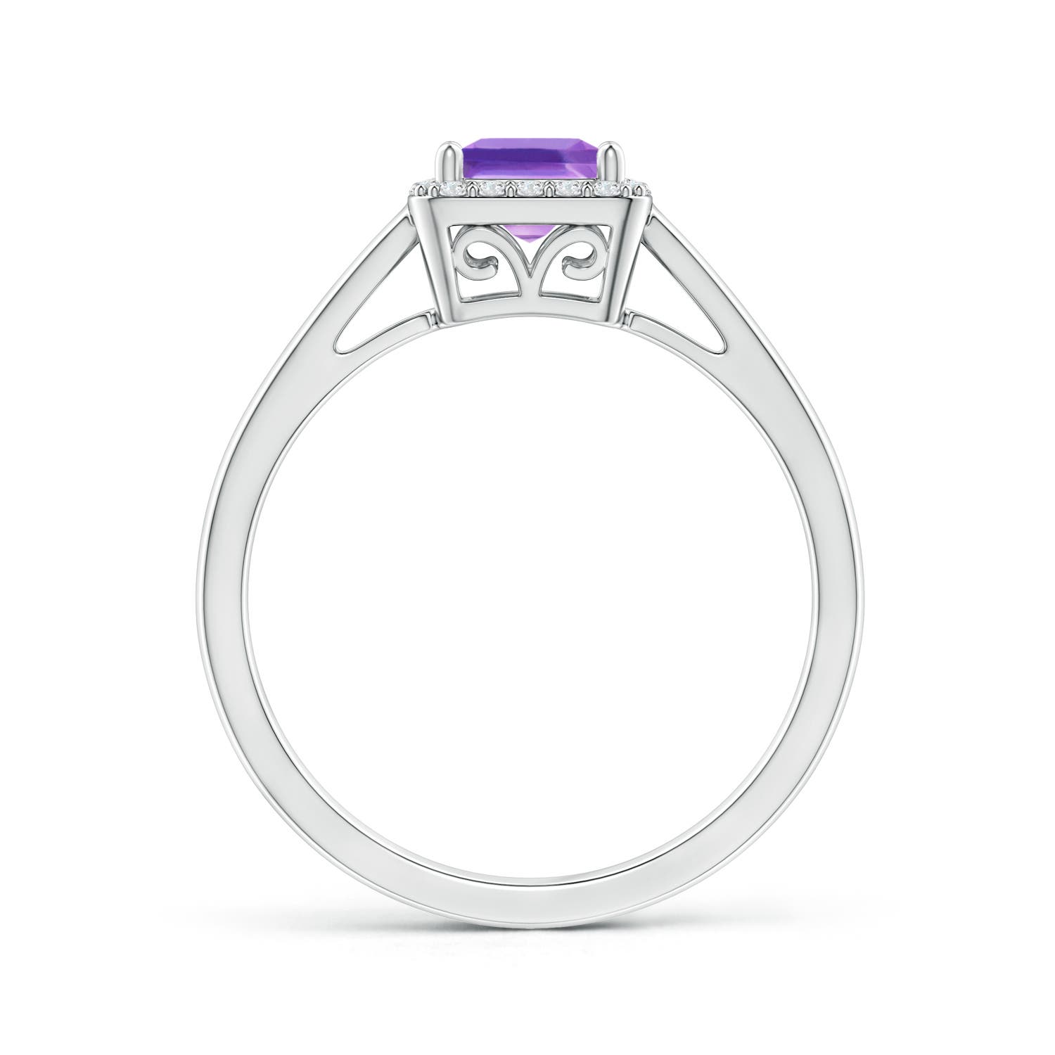 AA - Amethyst / 0.82 CT / 14 KT White Gold