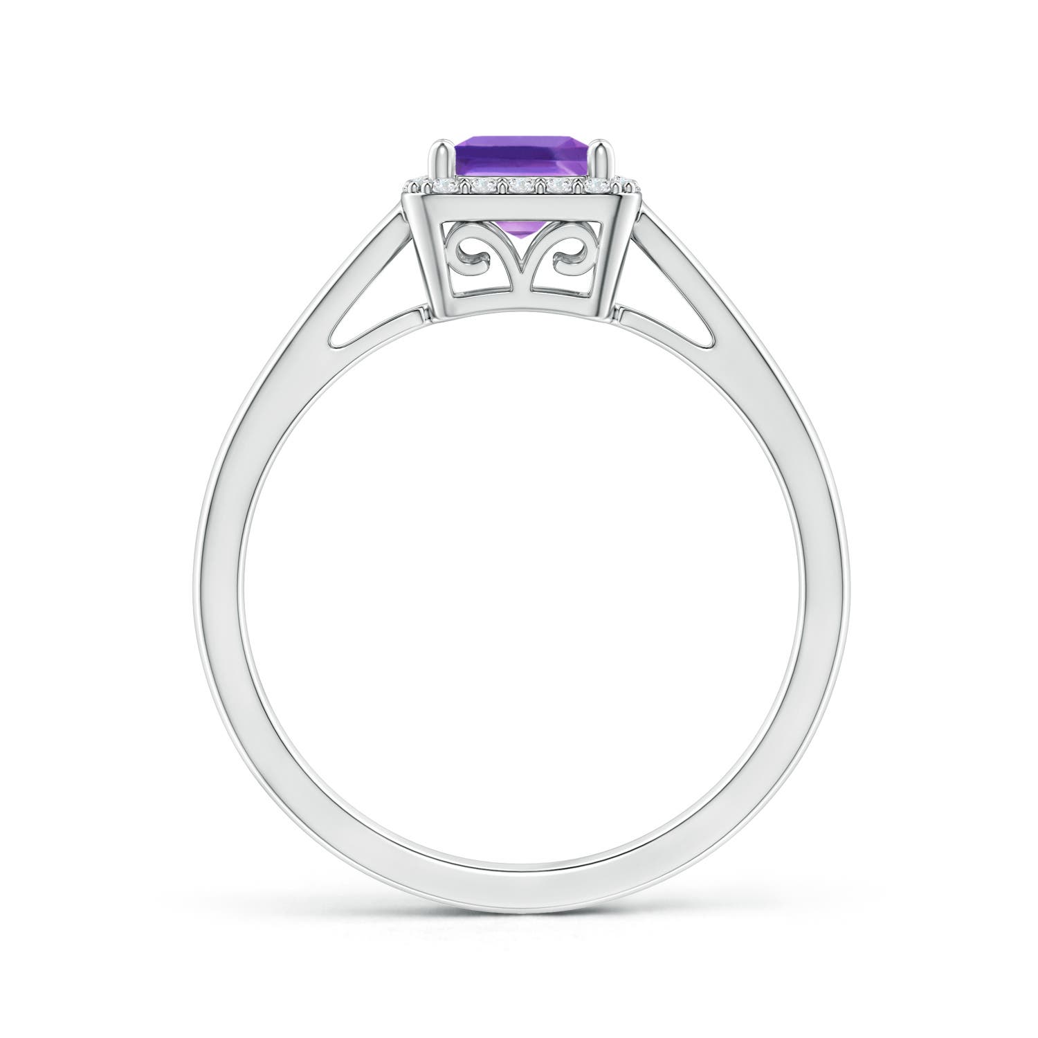 AAA - Amethyst / 0.82 CT / 14 KT White Gold