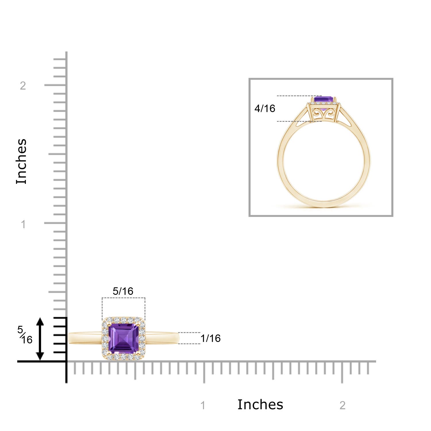 AAA - Amethyst / 0.82 CT / 14 KT Yellow Gold