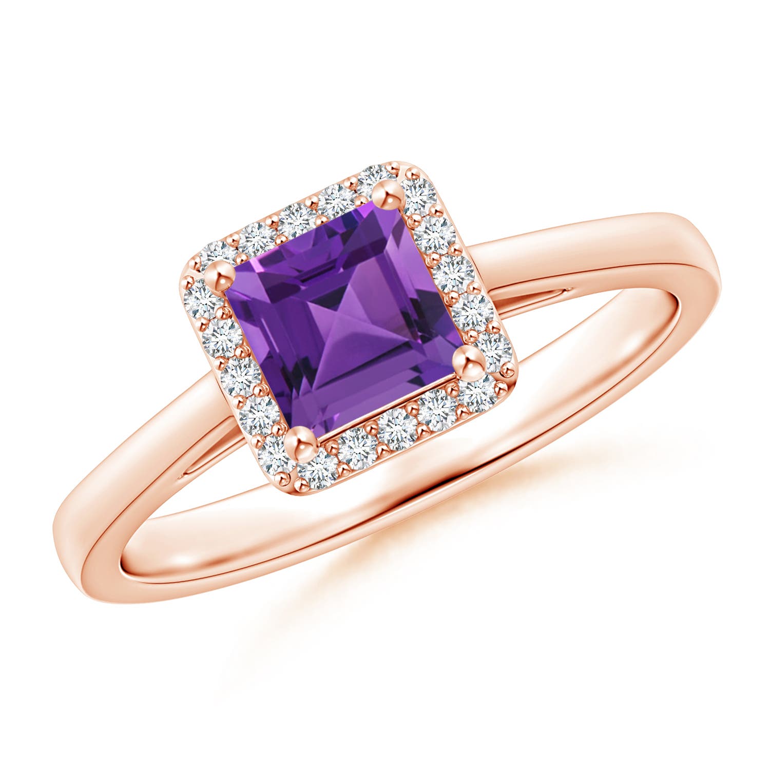 AAAA - Amethyst / 0.82 CT / 14 KT Rose Gold