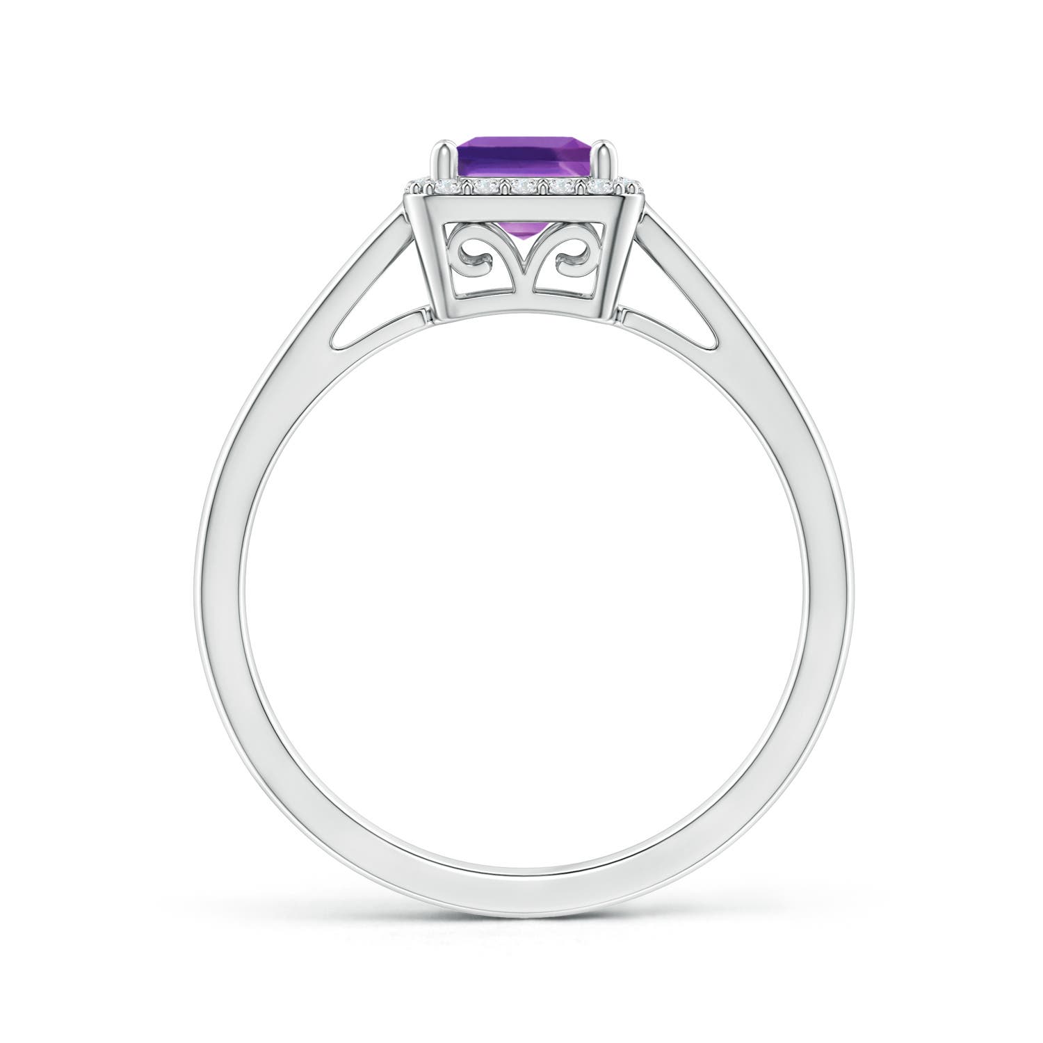 AAAA - Amethyst / 0.82 CT / 14 KT White Gold