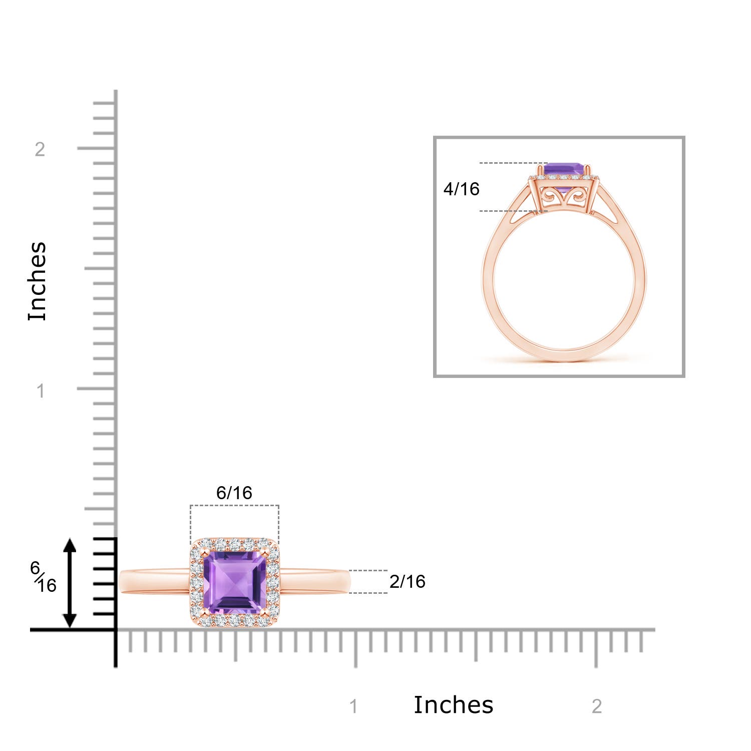 A - Amethyst / 1.2 CT / 14 KT Rose Gold