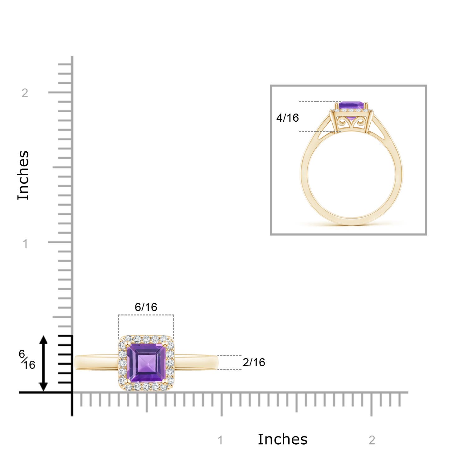 AA - Amethyst / 1.2 CT / 14 KT Yellow Gold