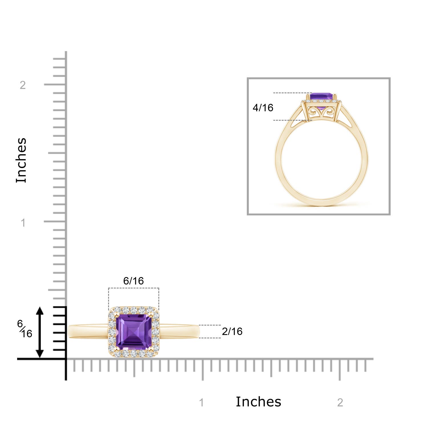 AAA - Amethyst / 1.2 CT / 14 KT Yellow Gold