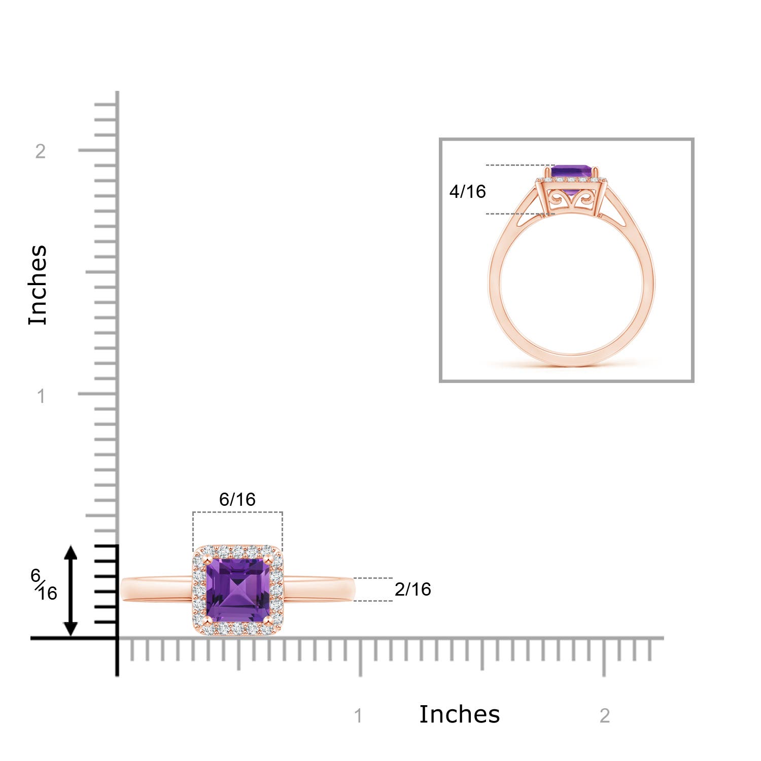 AAAA - Amethyst / 1.2 CT / 14 KT Rose Gold