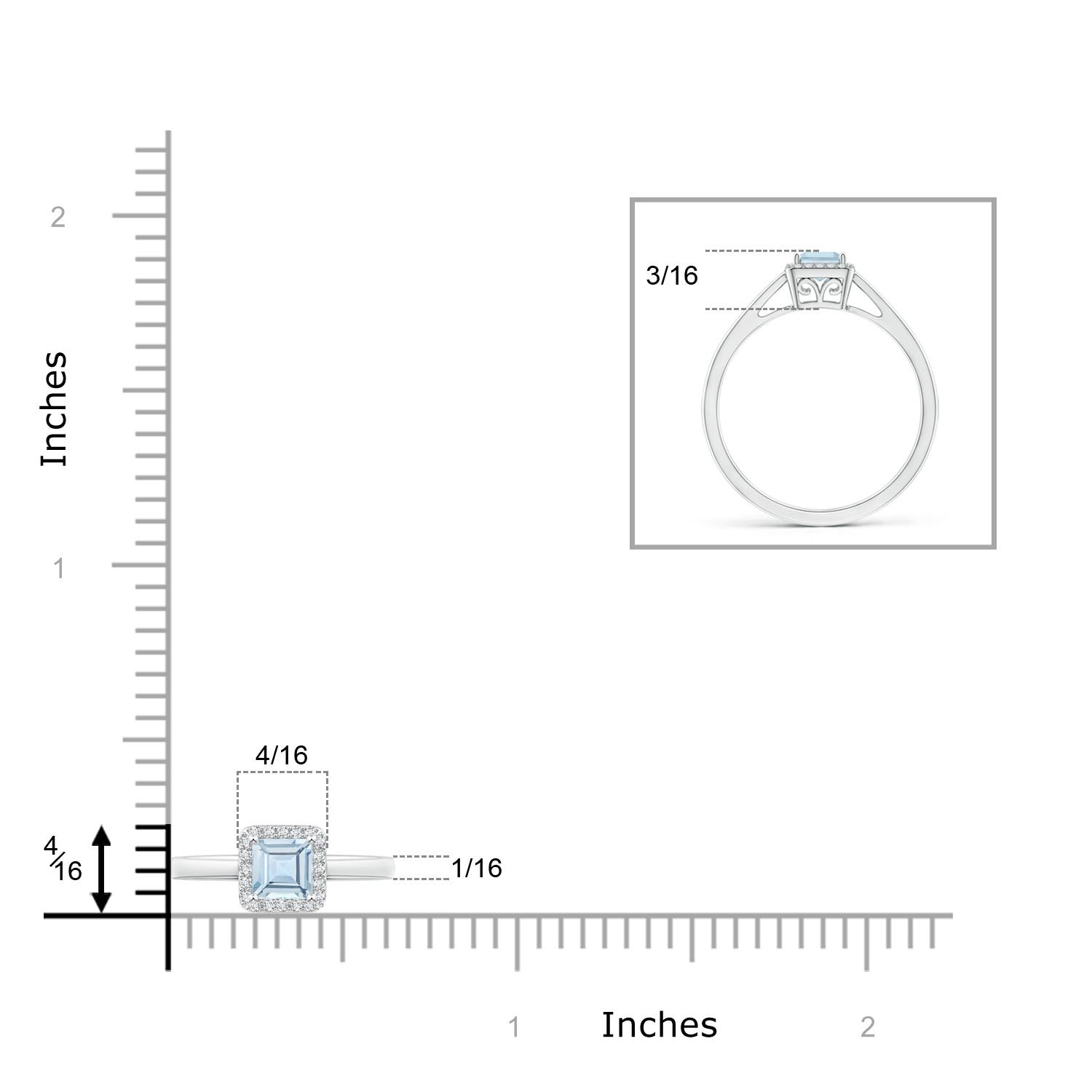 AA - Aquamarine / 0.39 CT / 14 KT White Gold