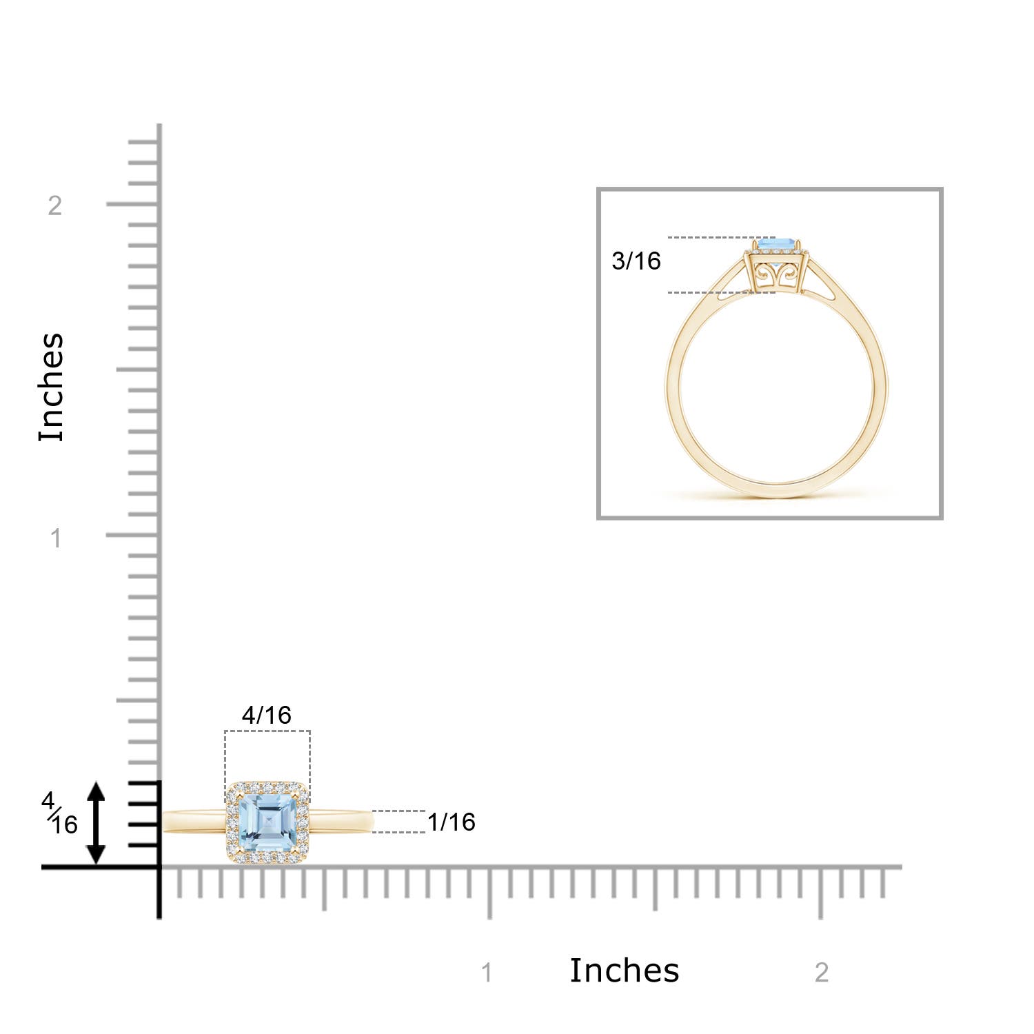 AAA - Aquamarine / 0.39 CT / 14 KT Yellow Gold