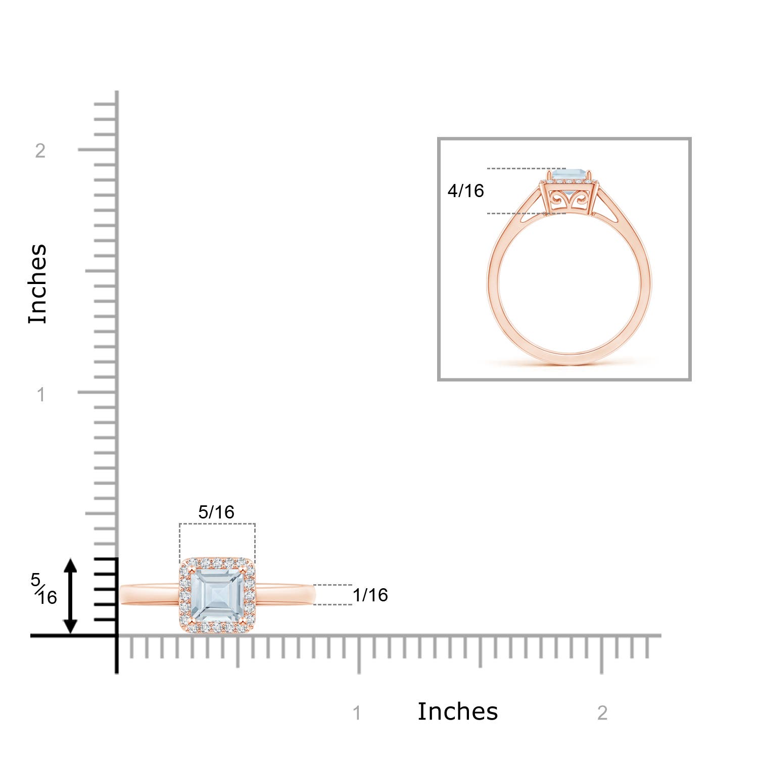 A - Aquamarine / 0.67 CT / 14 KT Rose Gold