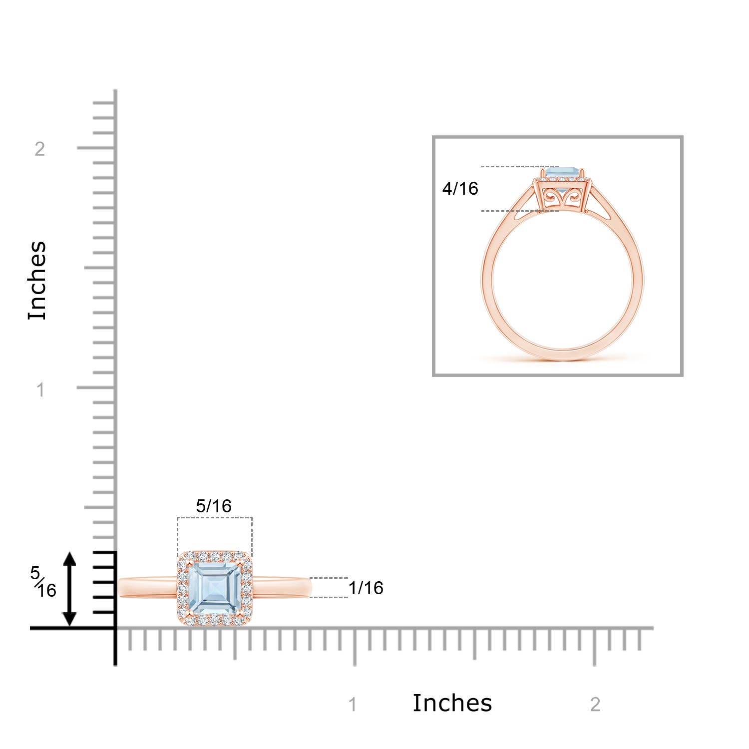 AA - Aquamarine / 0.67 CT / 14 KT Rose Gold