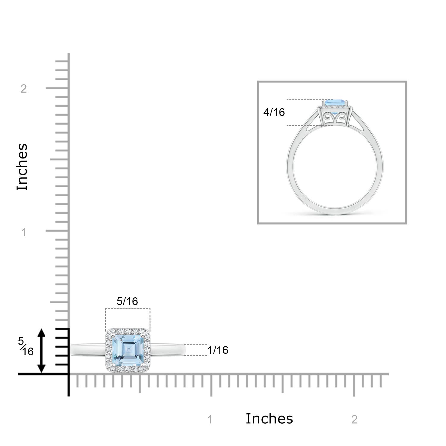 AAA - Aquamarine / 0.67 CT / 14 KT White Gold