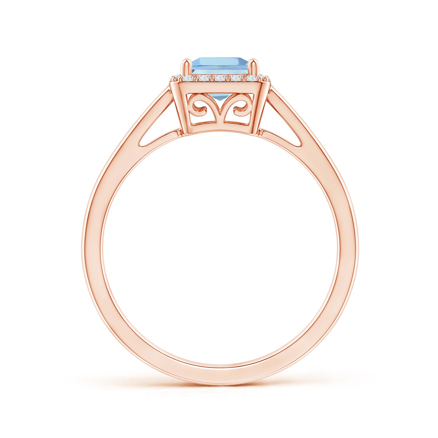 AAAA - Aquamarine / 0.67 CT / 14 KT Rose Gold