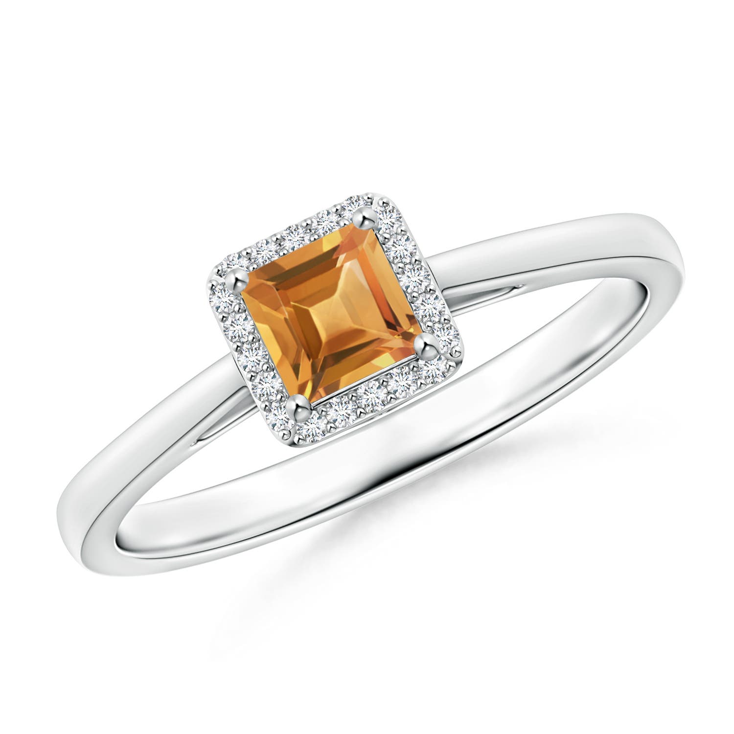 A - Citrine / 0.36 CT / 14 KT White Gold