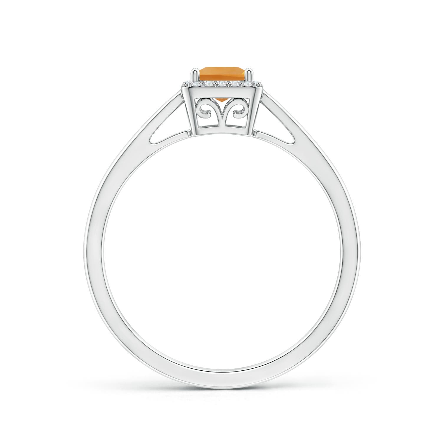 AA - Citrine / 0.36 CT / 14 KT White Gold