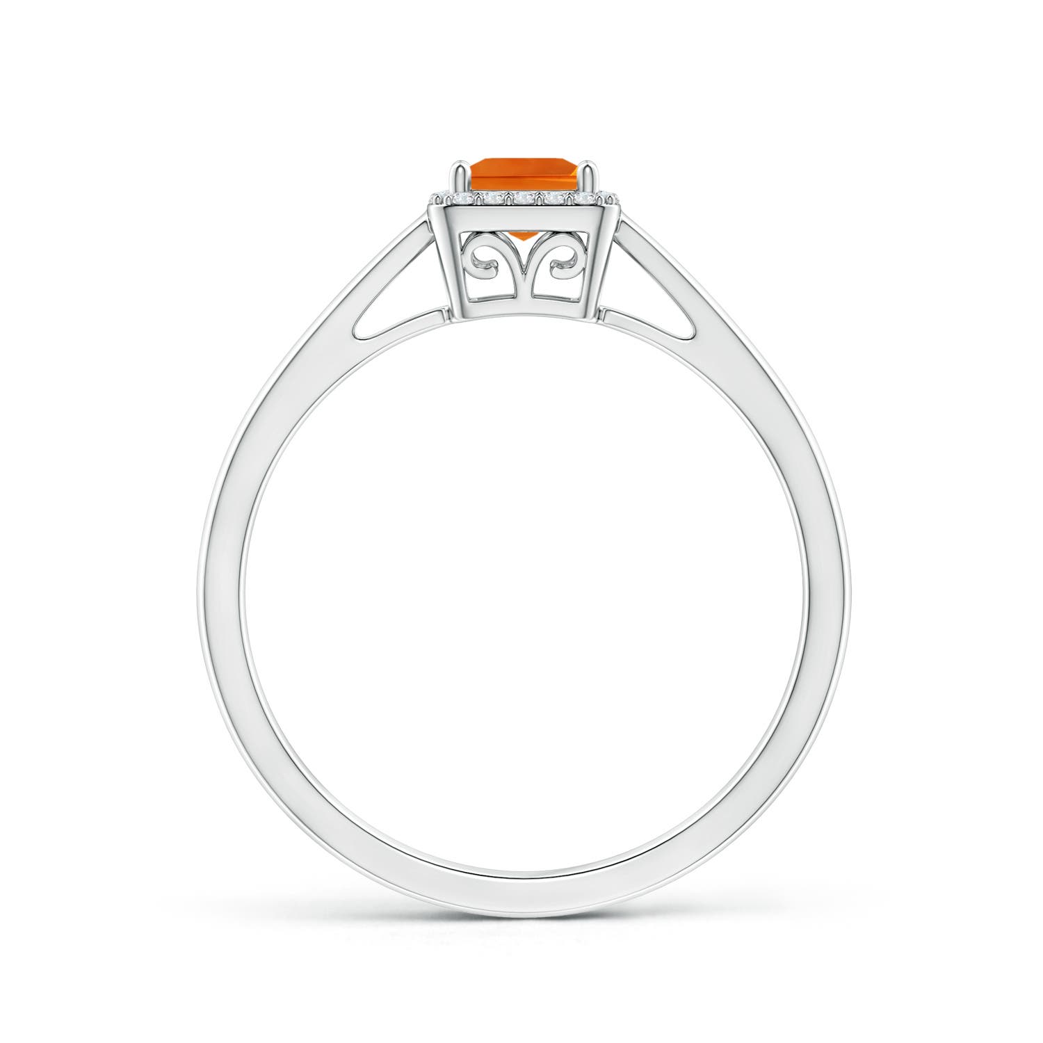 AAAA - Citrine / 0.36 CT / 14 KT White Gold