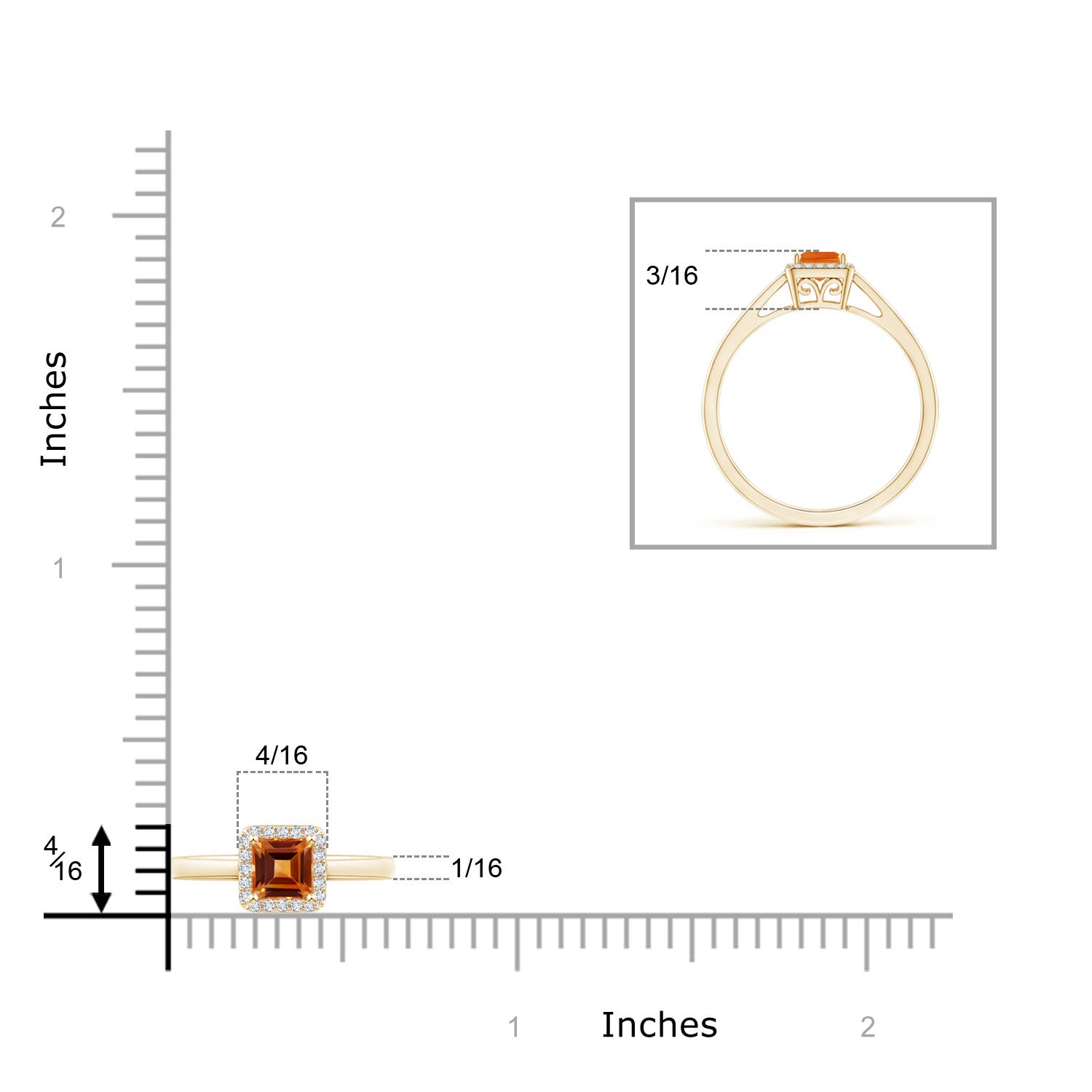 AAAA - Citrine / 0.36 CT / 14 KT Yellow Gold