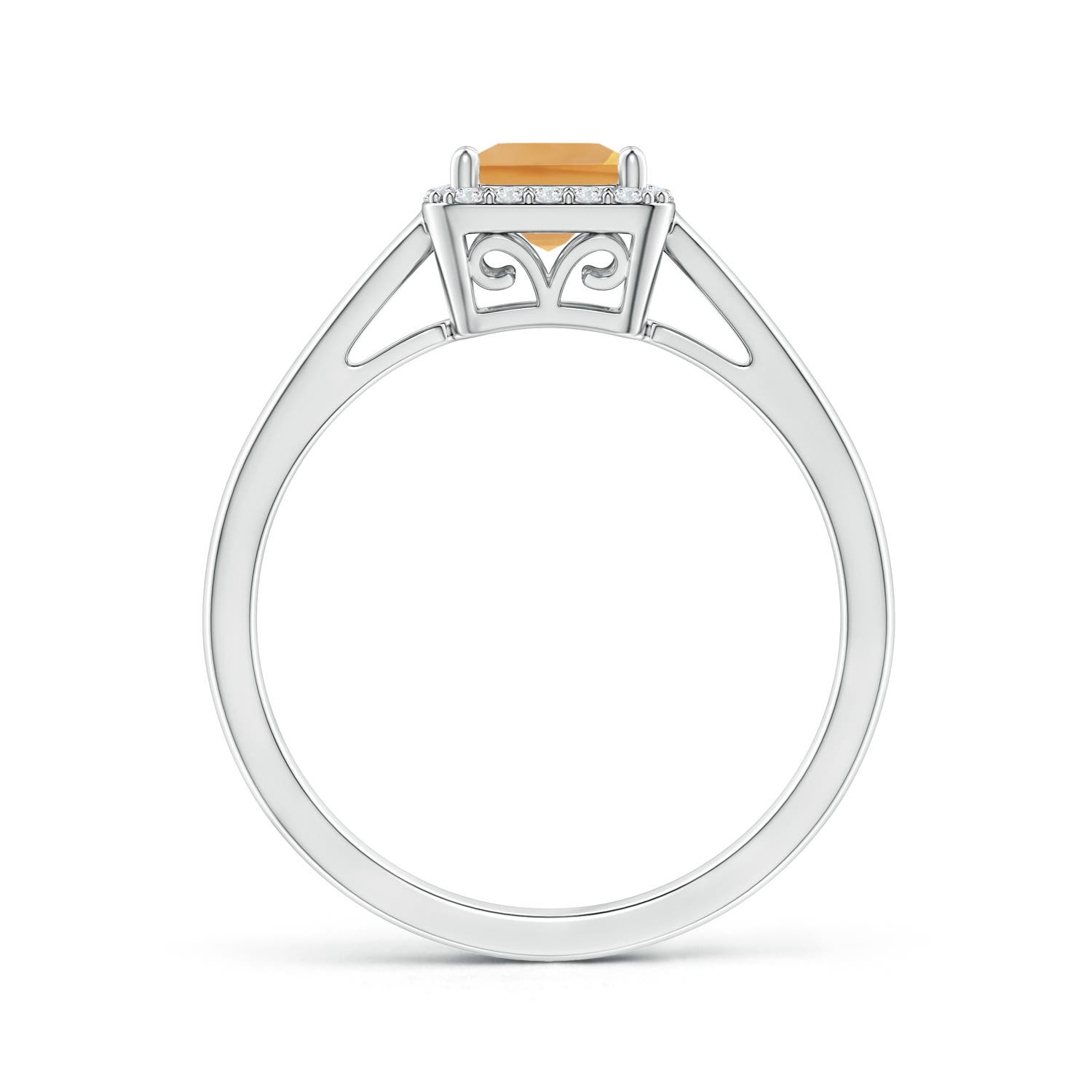 A - Citrine / 0.72 CT / 14 KT White Gold