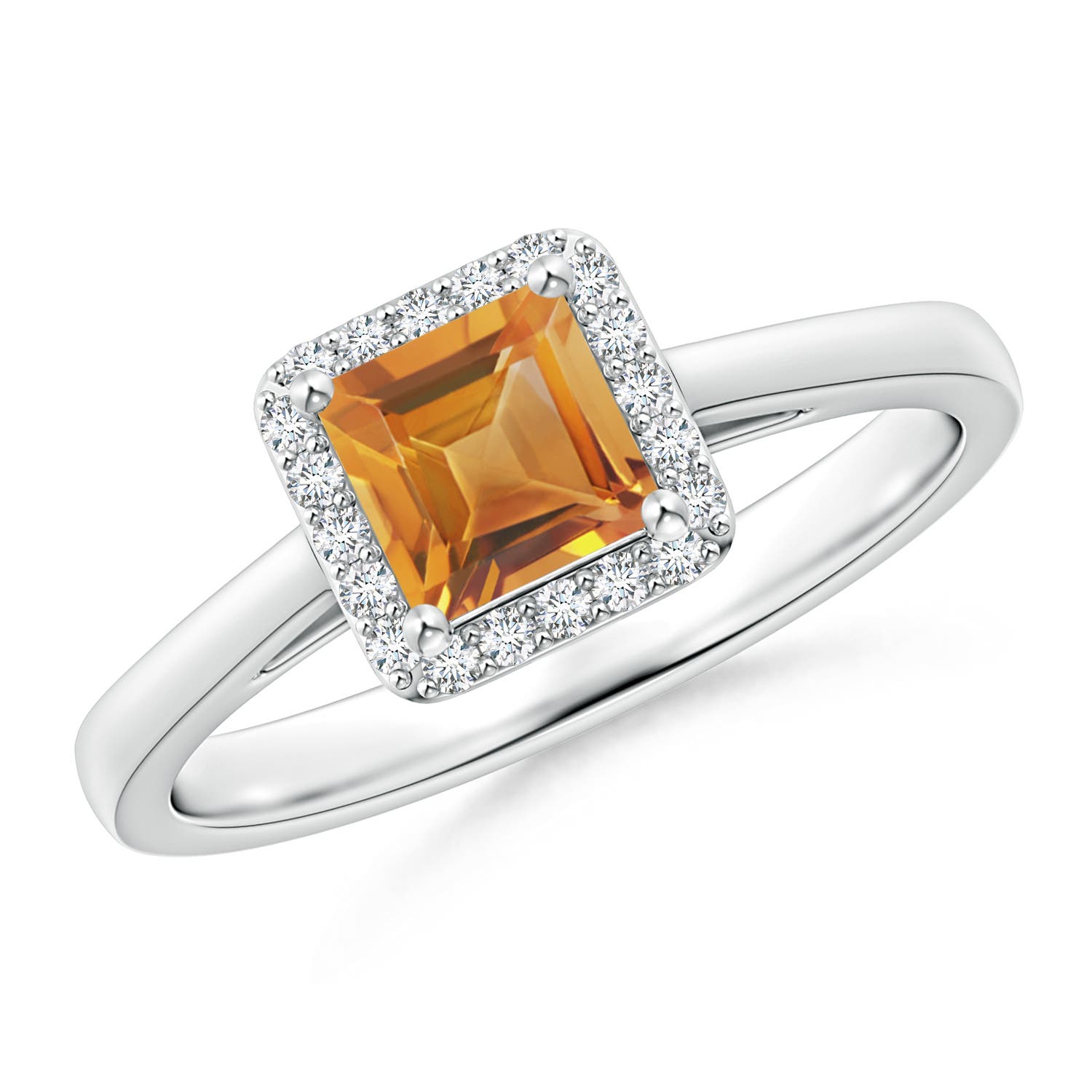 AA - Citrine / 0.72 CT / 14 KT White Gold