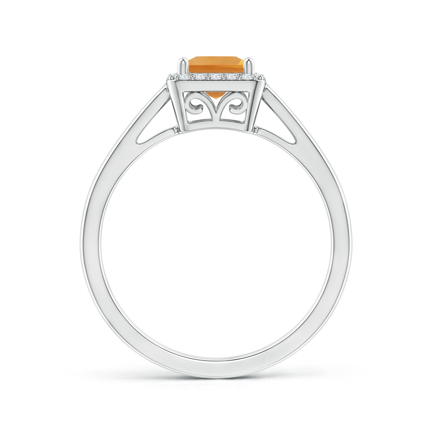 AA - Citrine / 0.72 CT / 14 KT White Gold