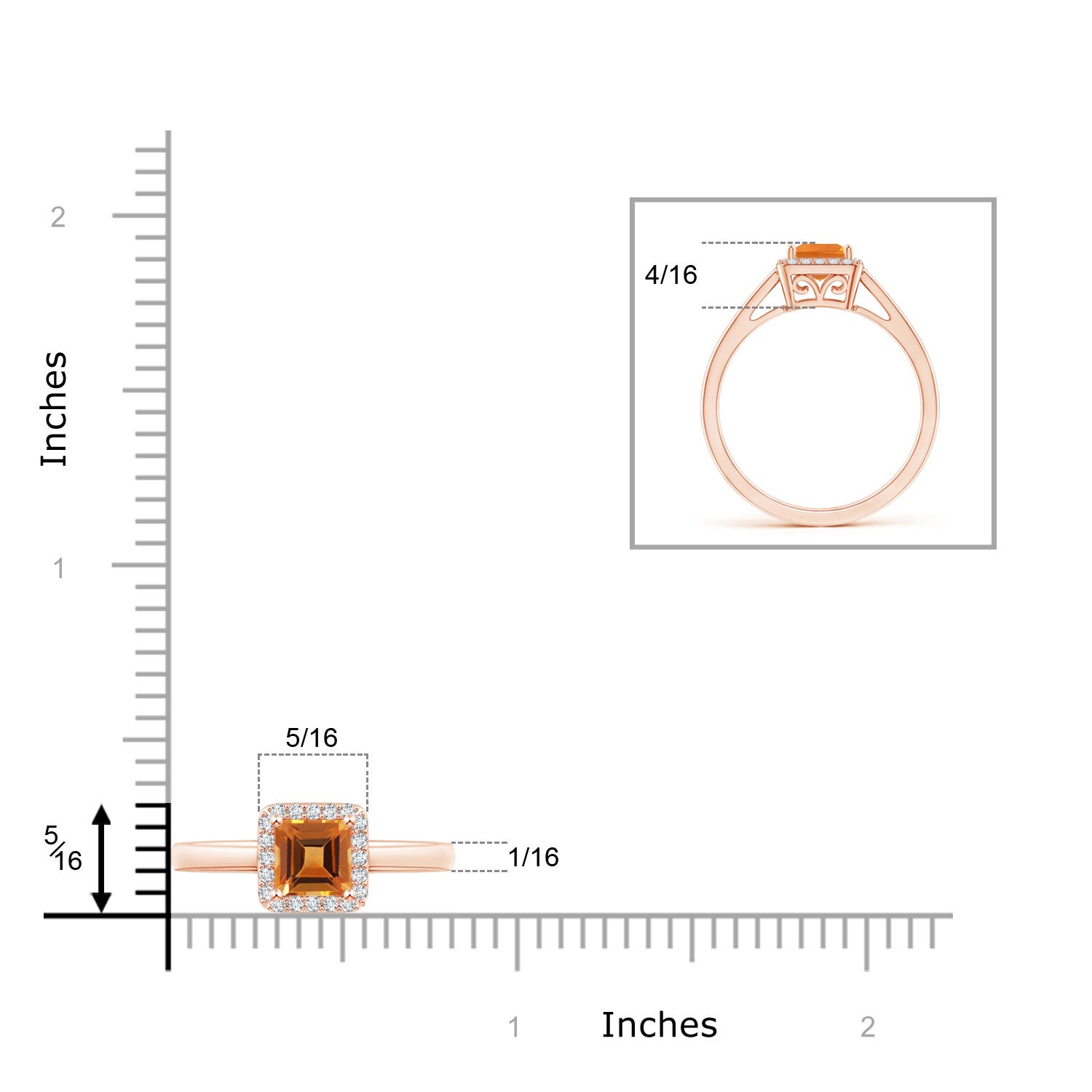 AAA - Citrine / 0.72 CT / 14 KT Rose Gold