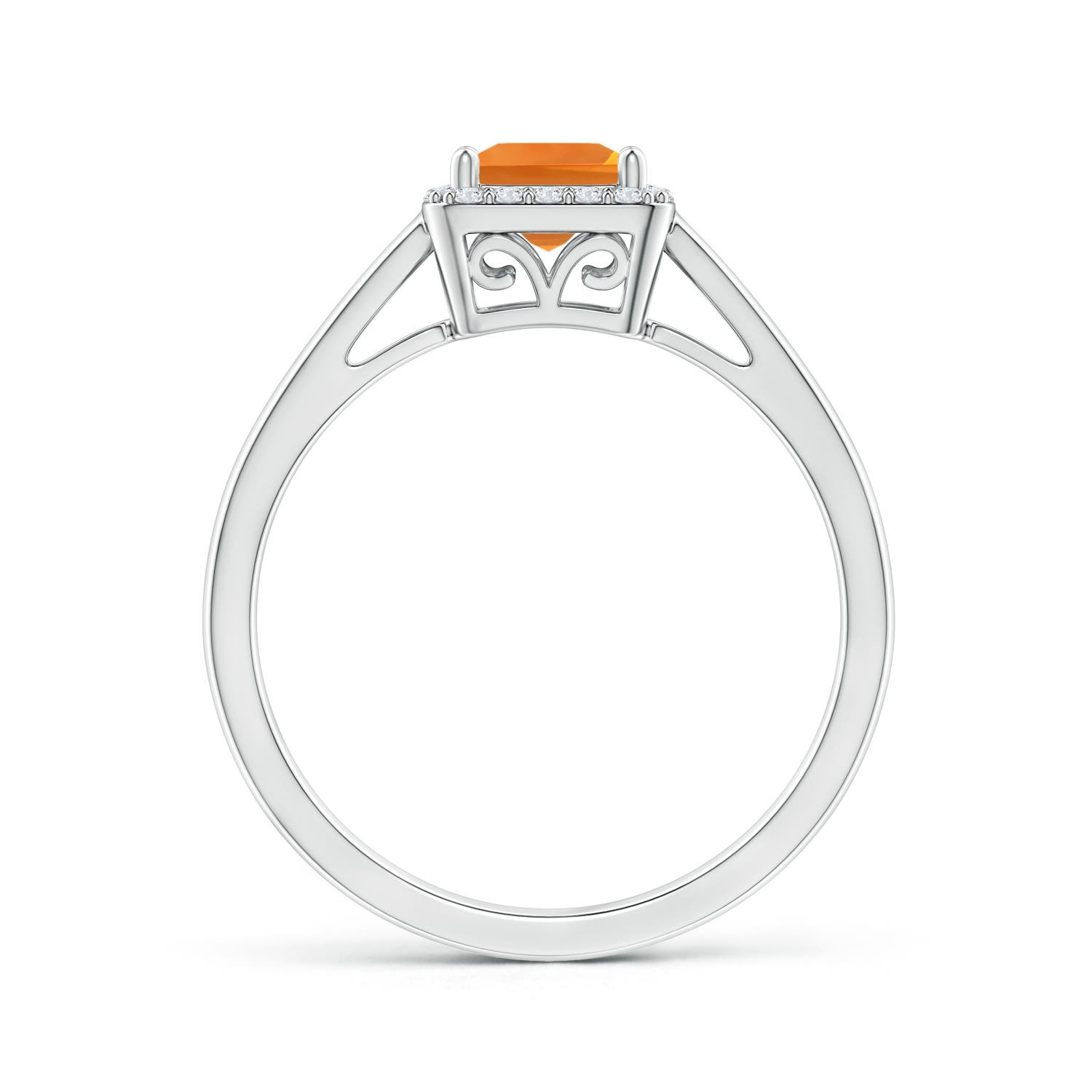 AAA - Citrine / 0.72 CT / 14 KT White Gold