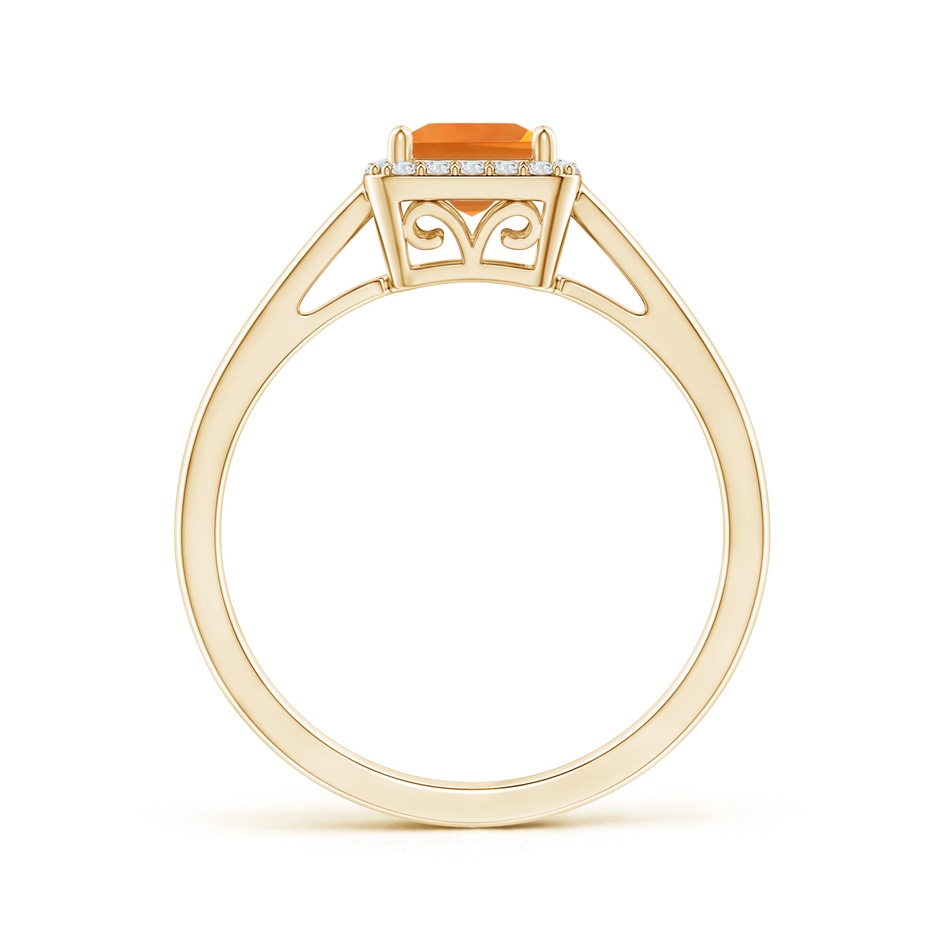 5mm AAA Classic Square Citrine Halo Ring in Yellow Gold product image