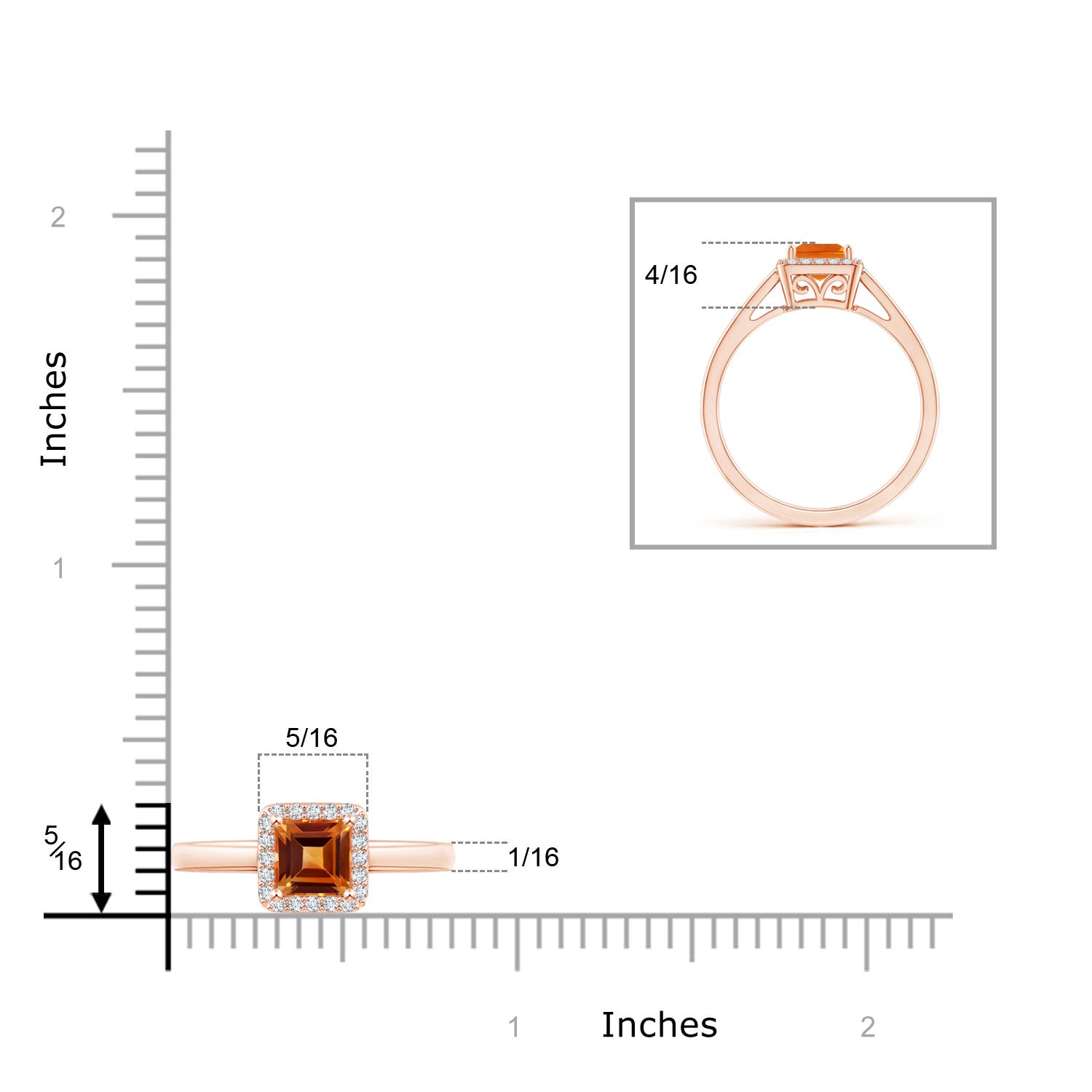 AAAA - Citrine / 0.72 CT / 14 KT Rose Gold