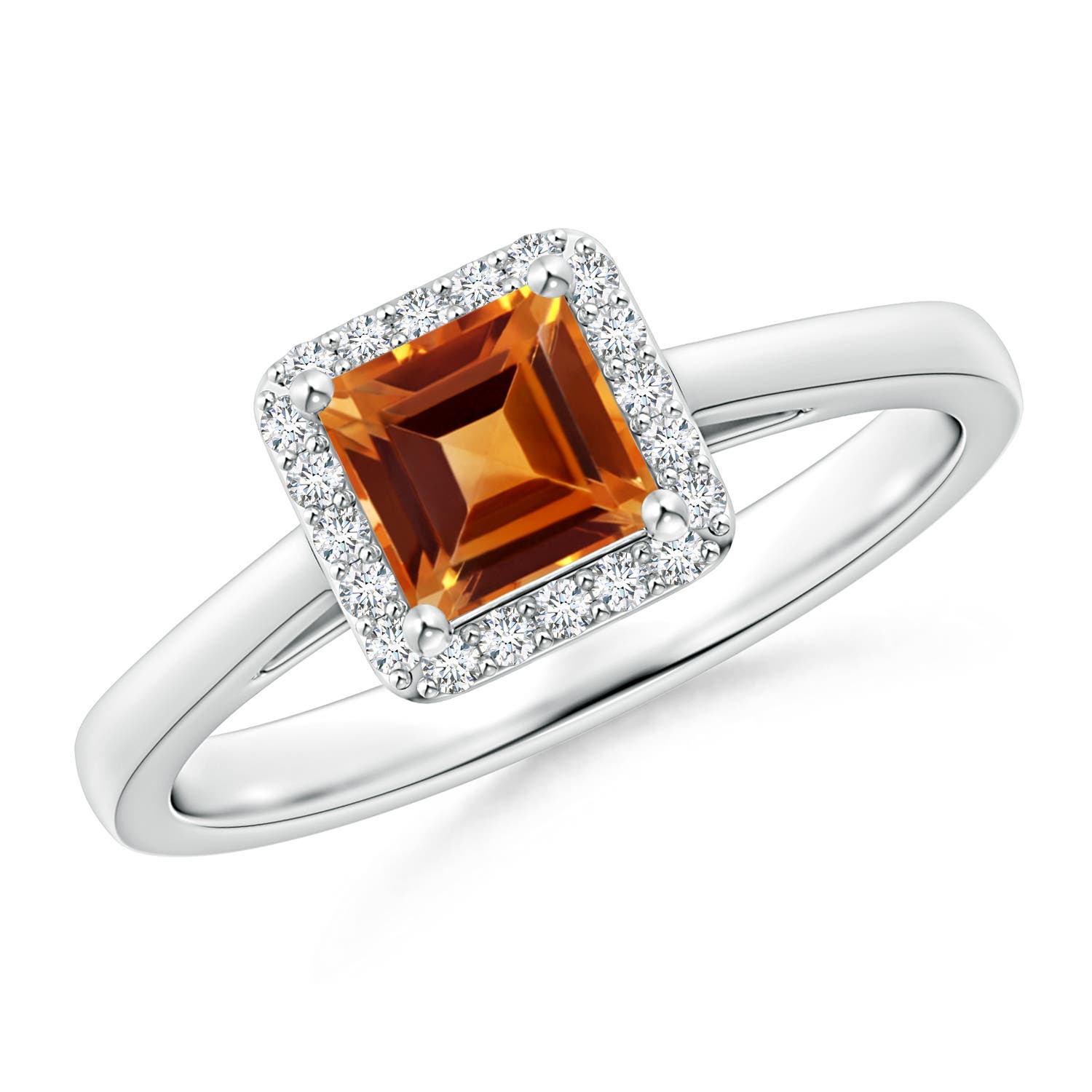 AAAA - Citrine / 0.72 CT / 14 KT White Gold