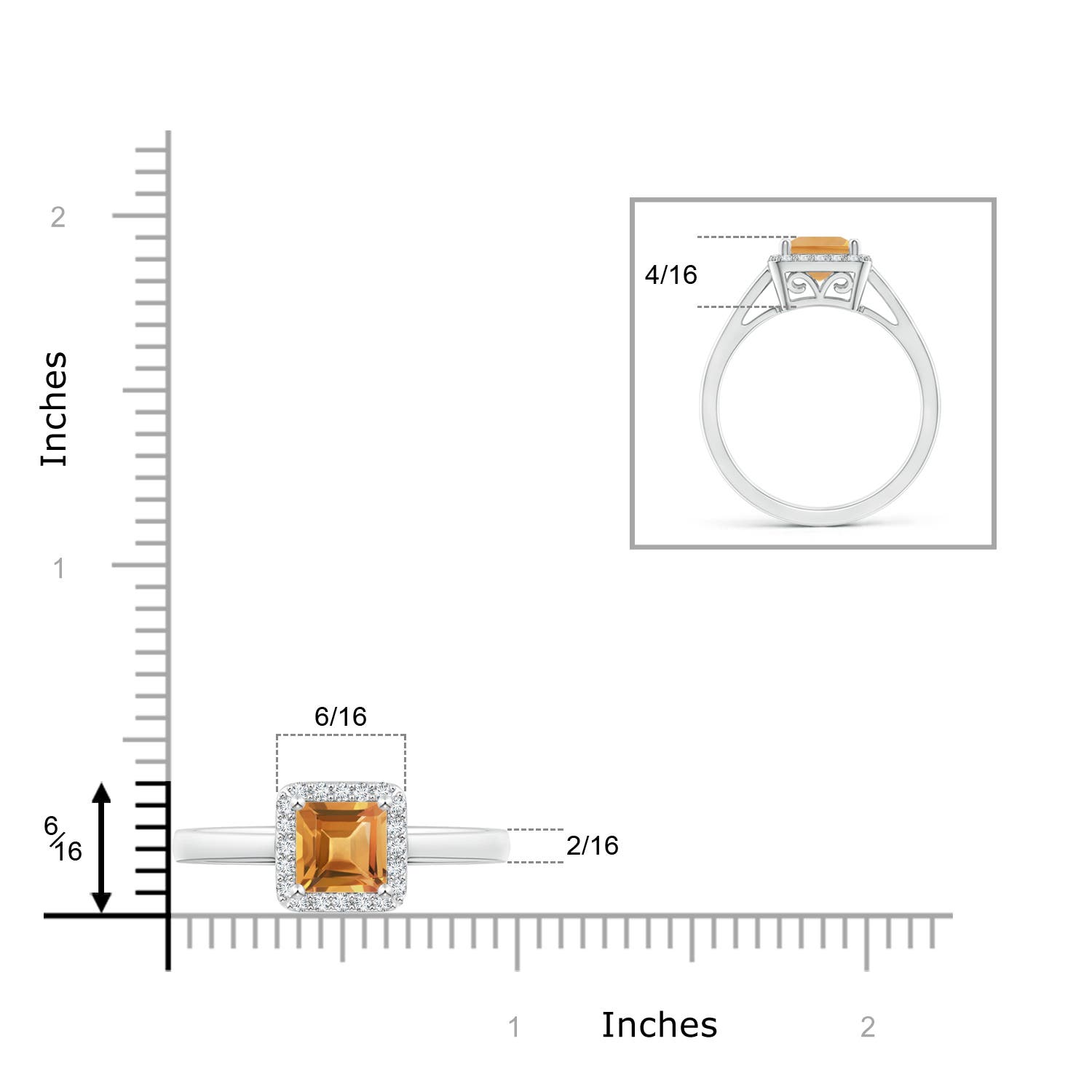 A - Citrine / 1.2 CT / 14 KT White Gold