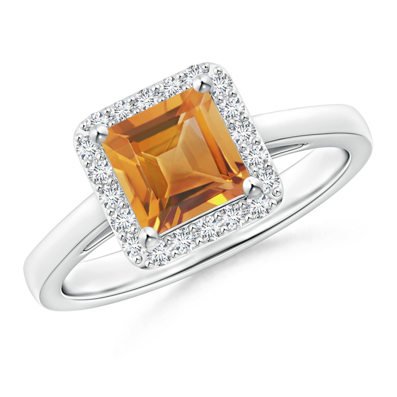 AA - Citrine / 1.2 CT / 14 KT White Gold