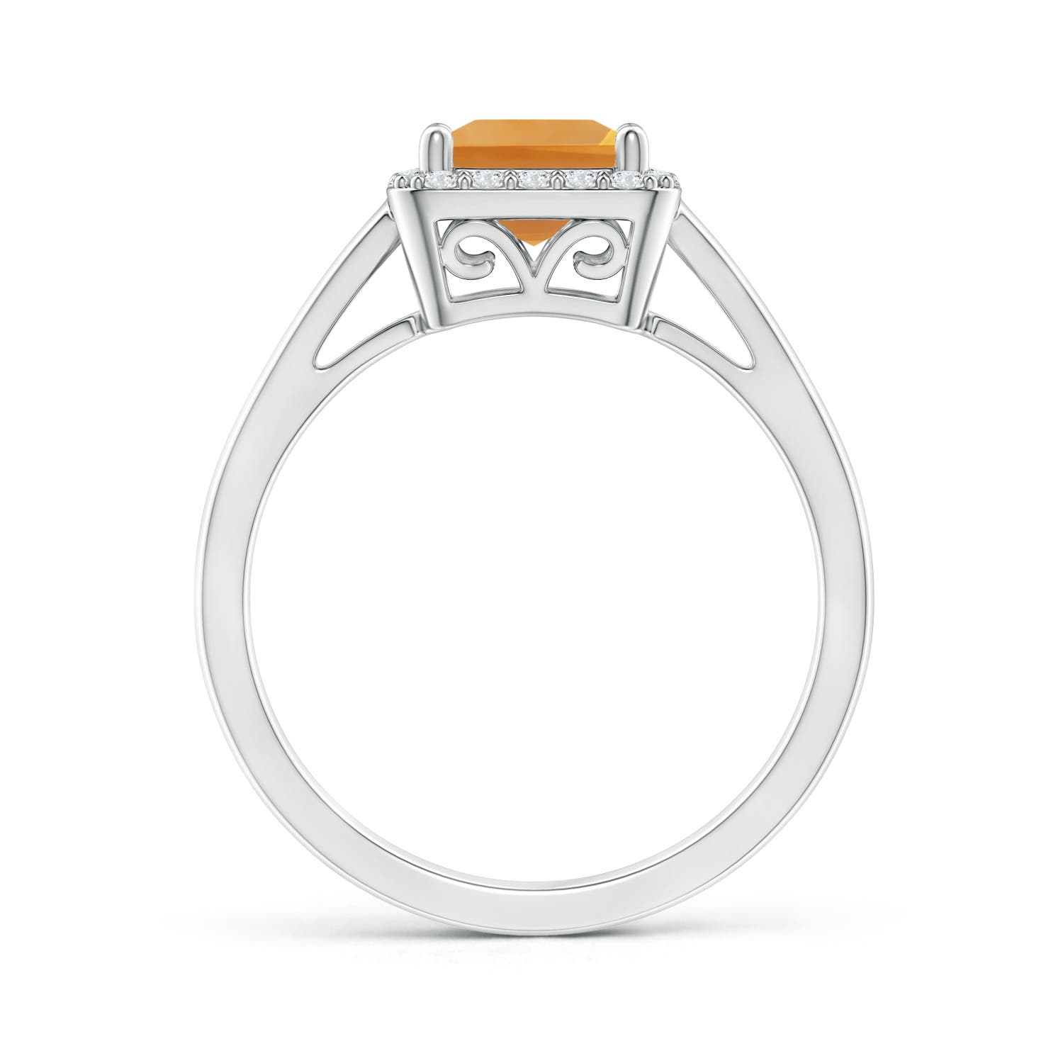 AA - Citrine / 1.2 CT / 14 KT White Gold