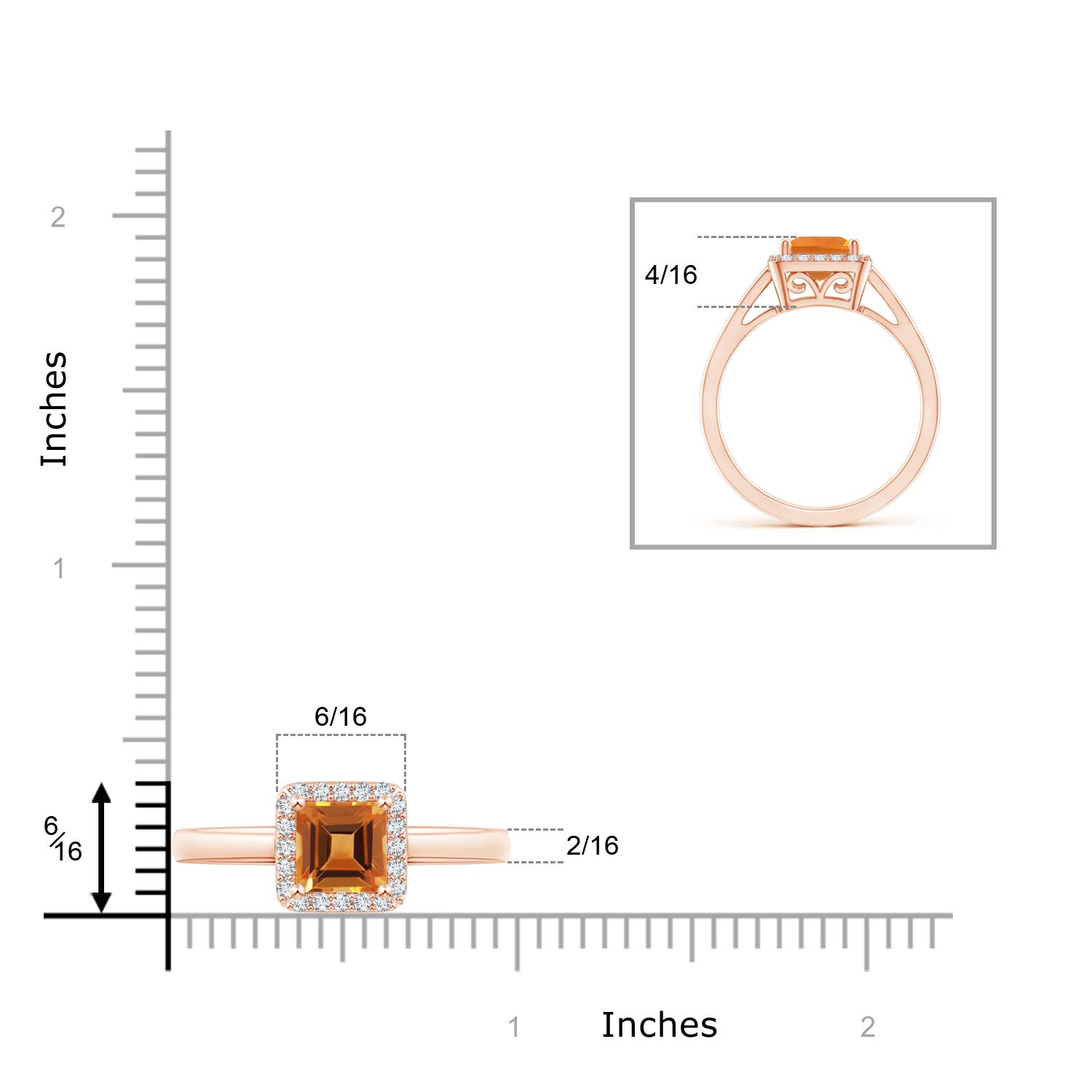 AAA - Citrine / 1.2 CT / 14 KT Rose Gold