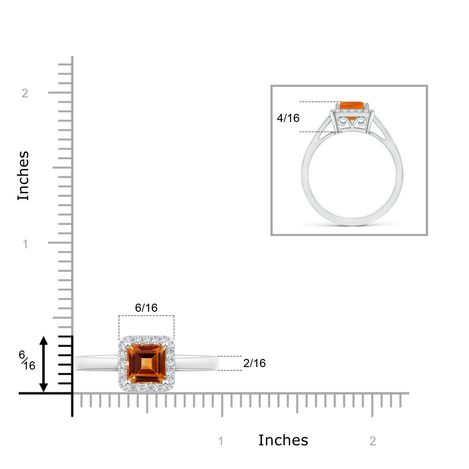 AAAA - Citrine / 1.2 CT / 14 KT White Gold