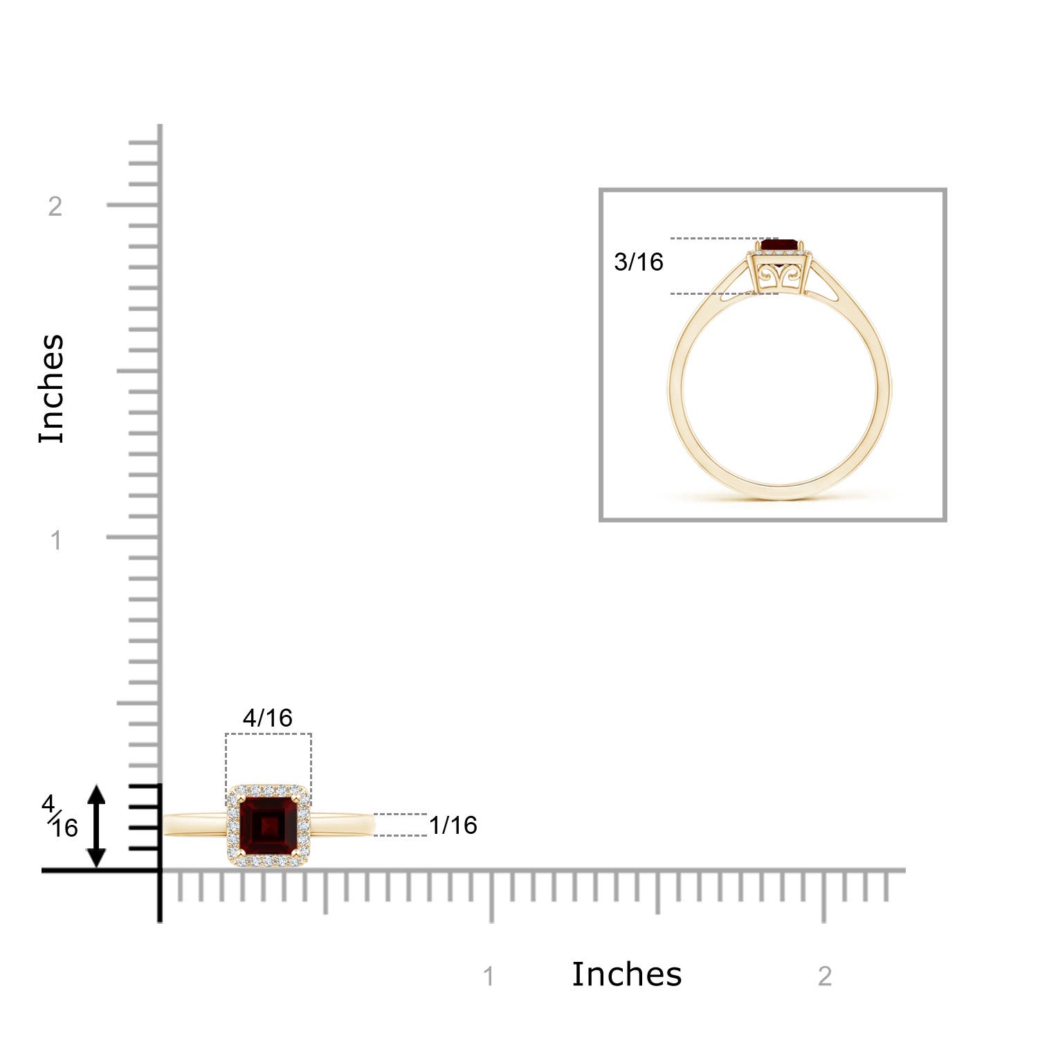 AA - Garnet / 0.41 CT / 14 KT Yellow Gold