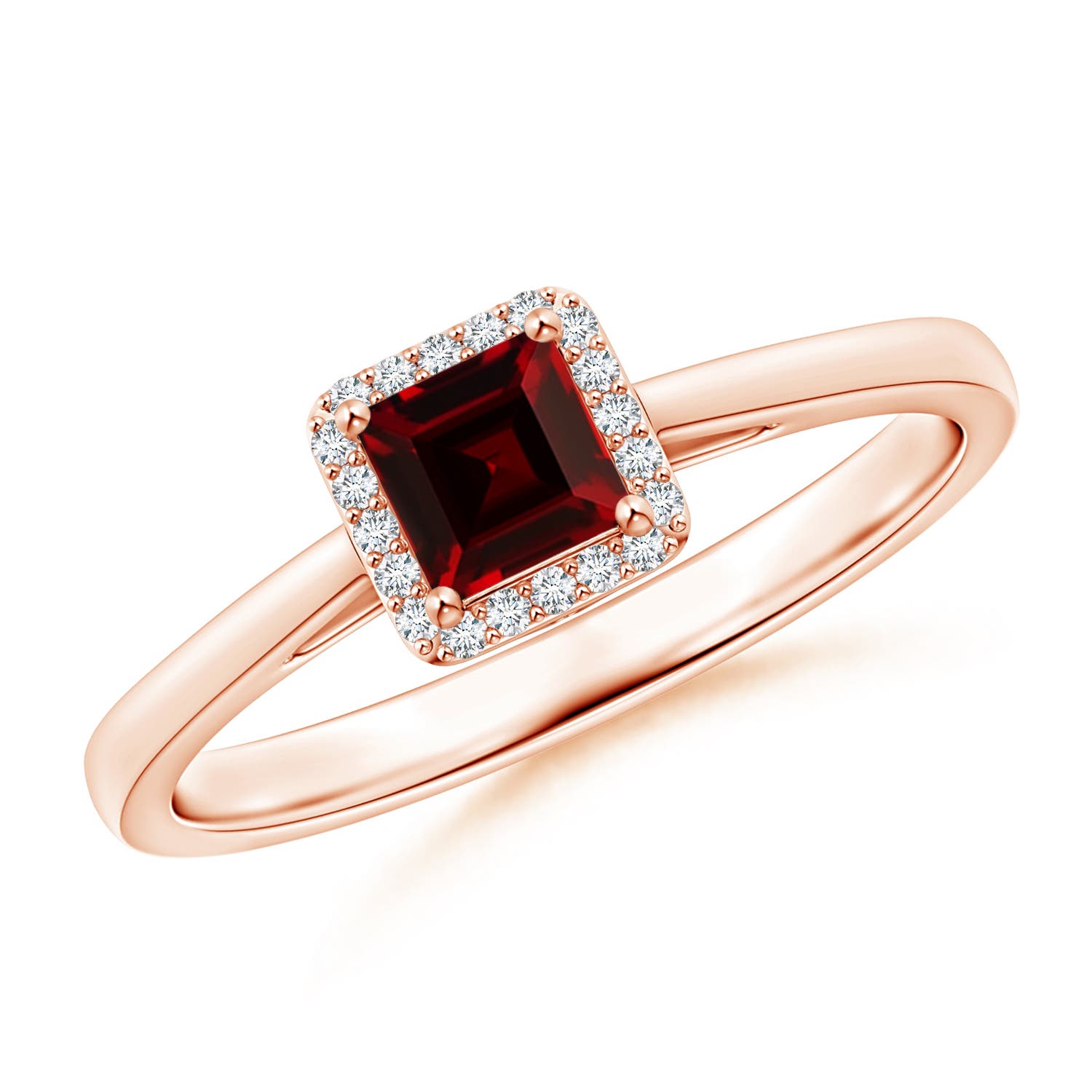 AAAA - Garnet / 0.41 CT / 14 KT Rose Gold