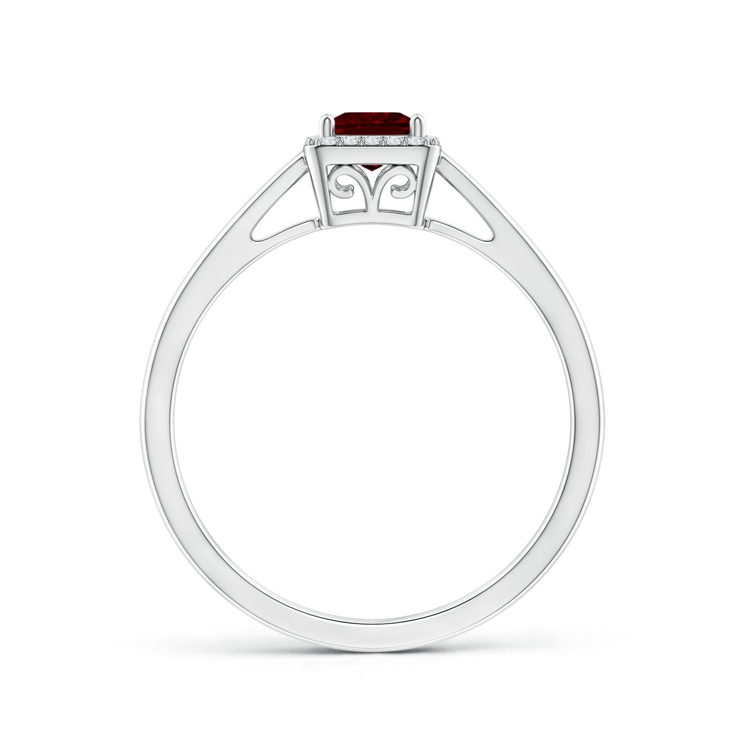 AAAA - Garnet / 0.41 CT / 14 KT White Gold