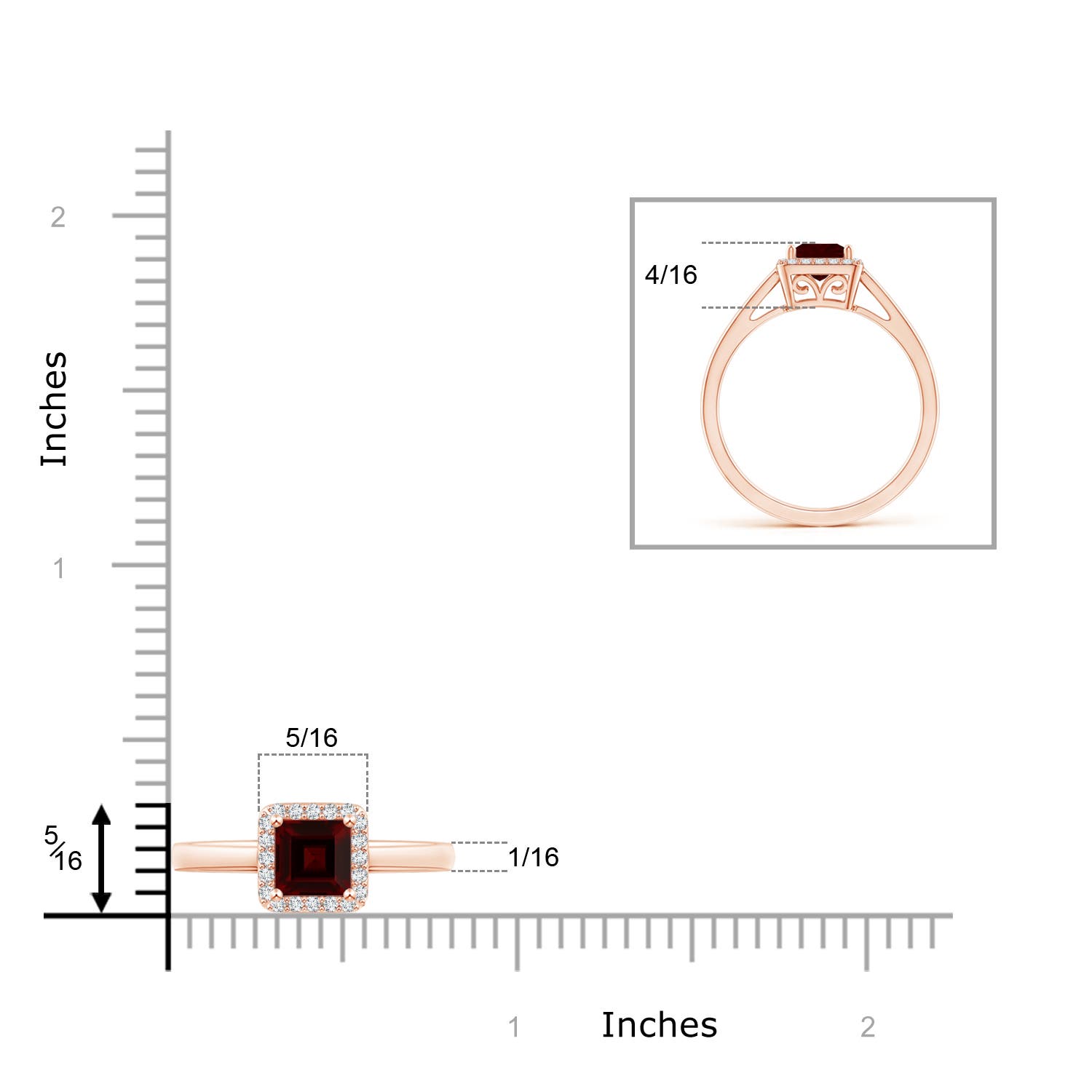 AA - Garnet / 0.87 CT / 14 KT Rose Gold