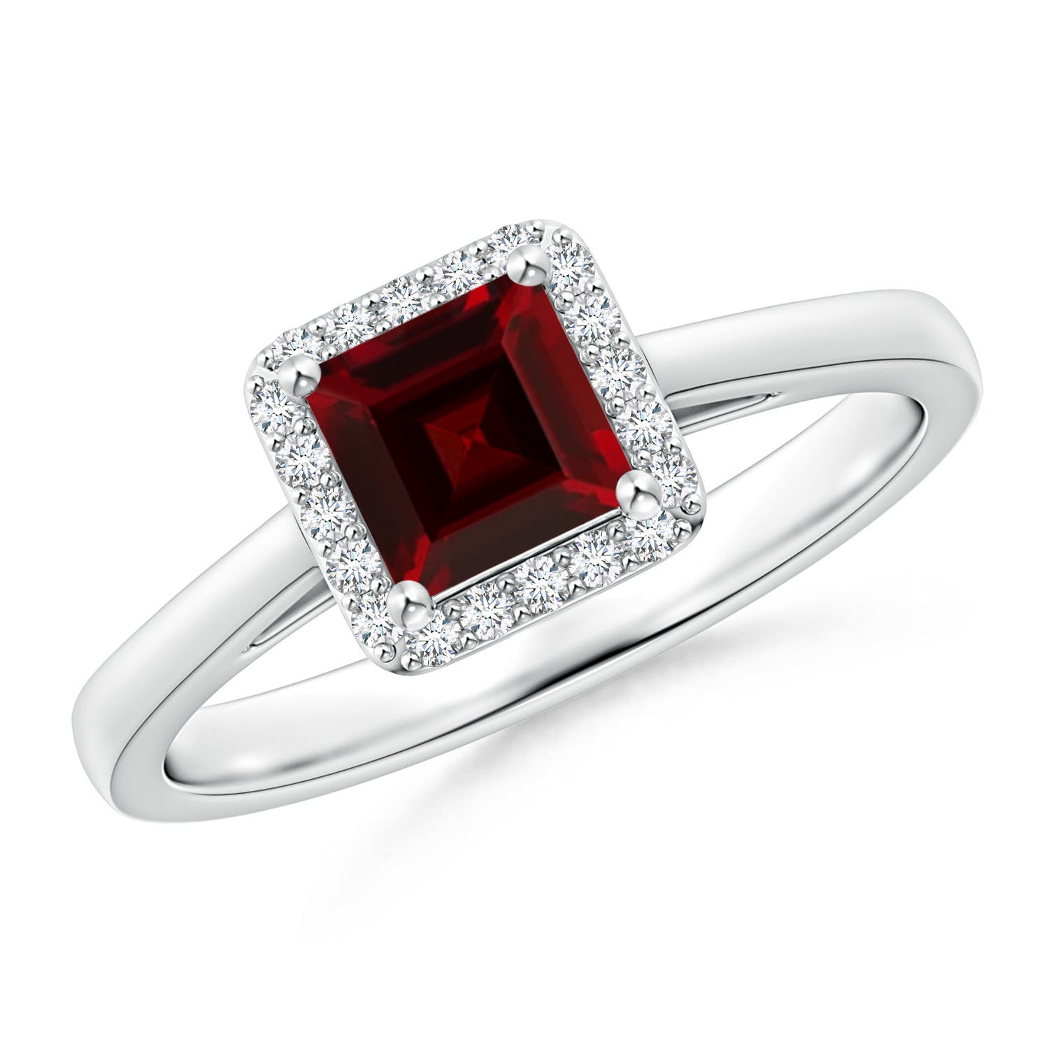 AAA - Garnet / 0.87 CT / 14 KT White Gold