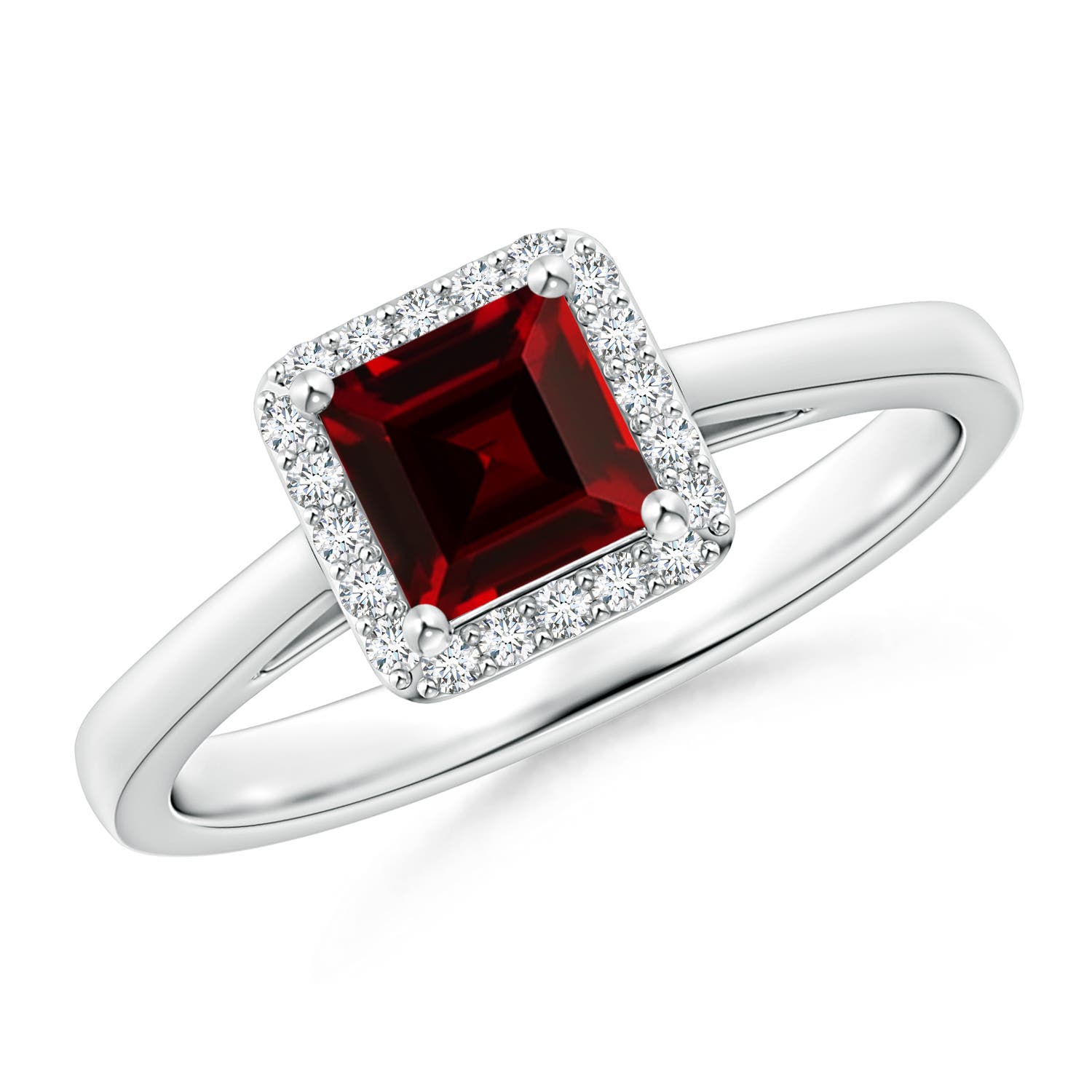 AAAA - Garnet / 0.87 CT / 14 KT White Gold