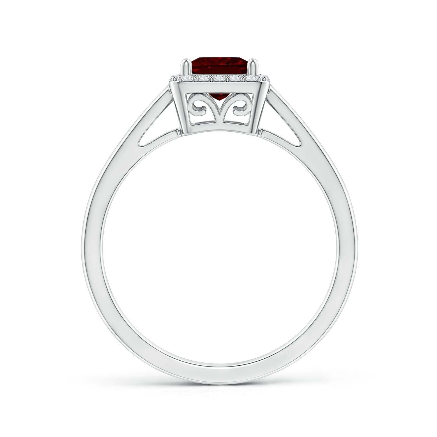 AAAA - Garnet / 0.87 CT / 14 KT White Gold