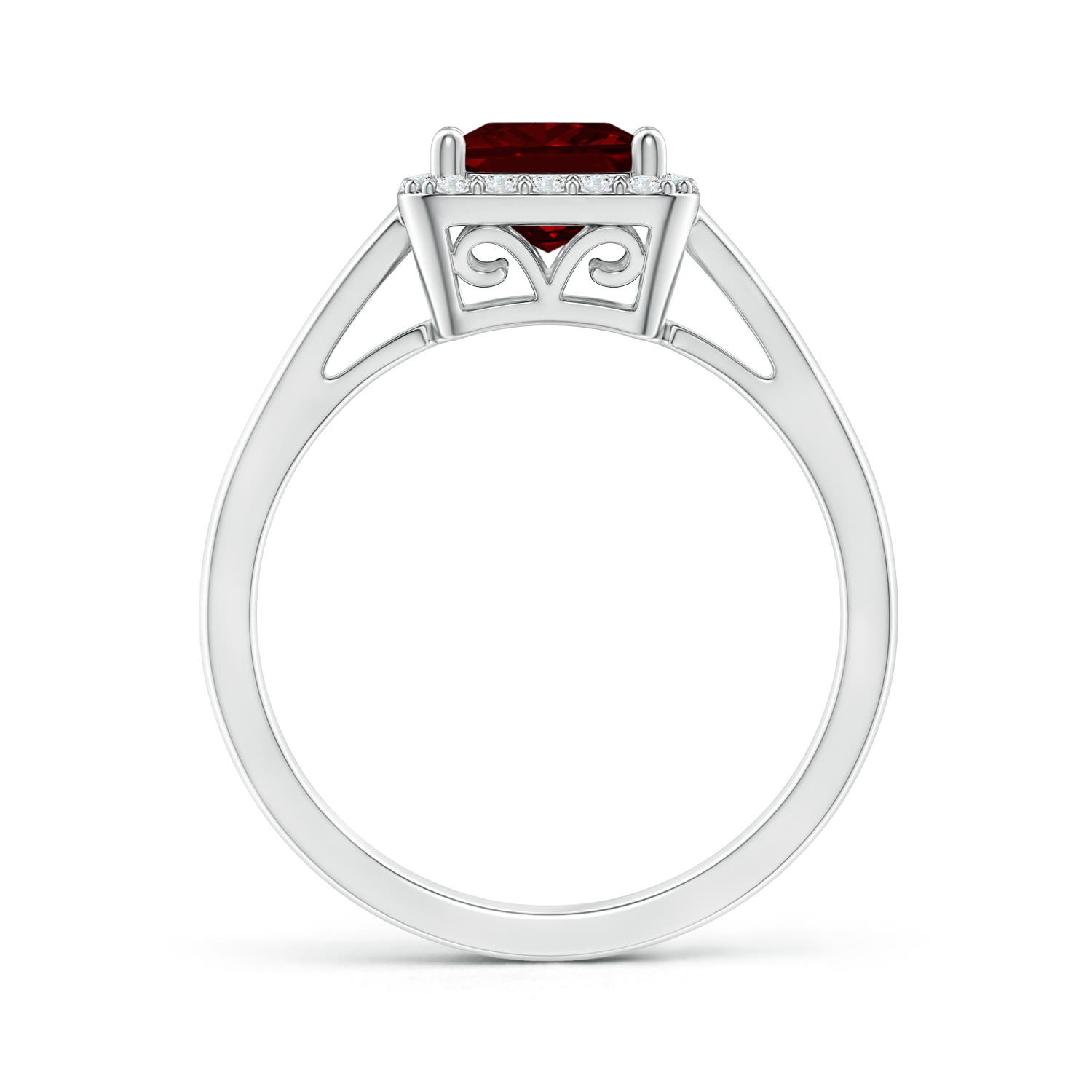 AAAA - Garnet / 1.6 CT / 14 KT White Gold