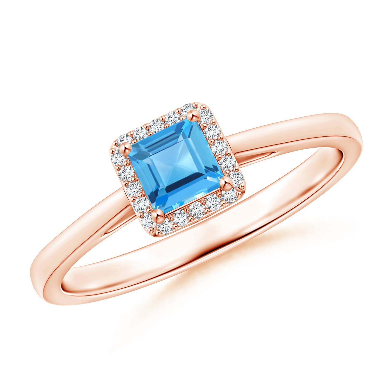 AAA - Swiss Blue Topaz / 0.5 CT / 14 KT Rose Gold