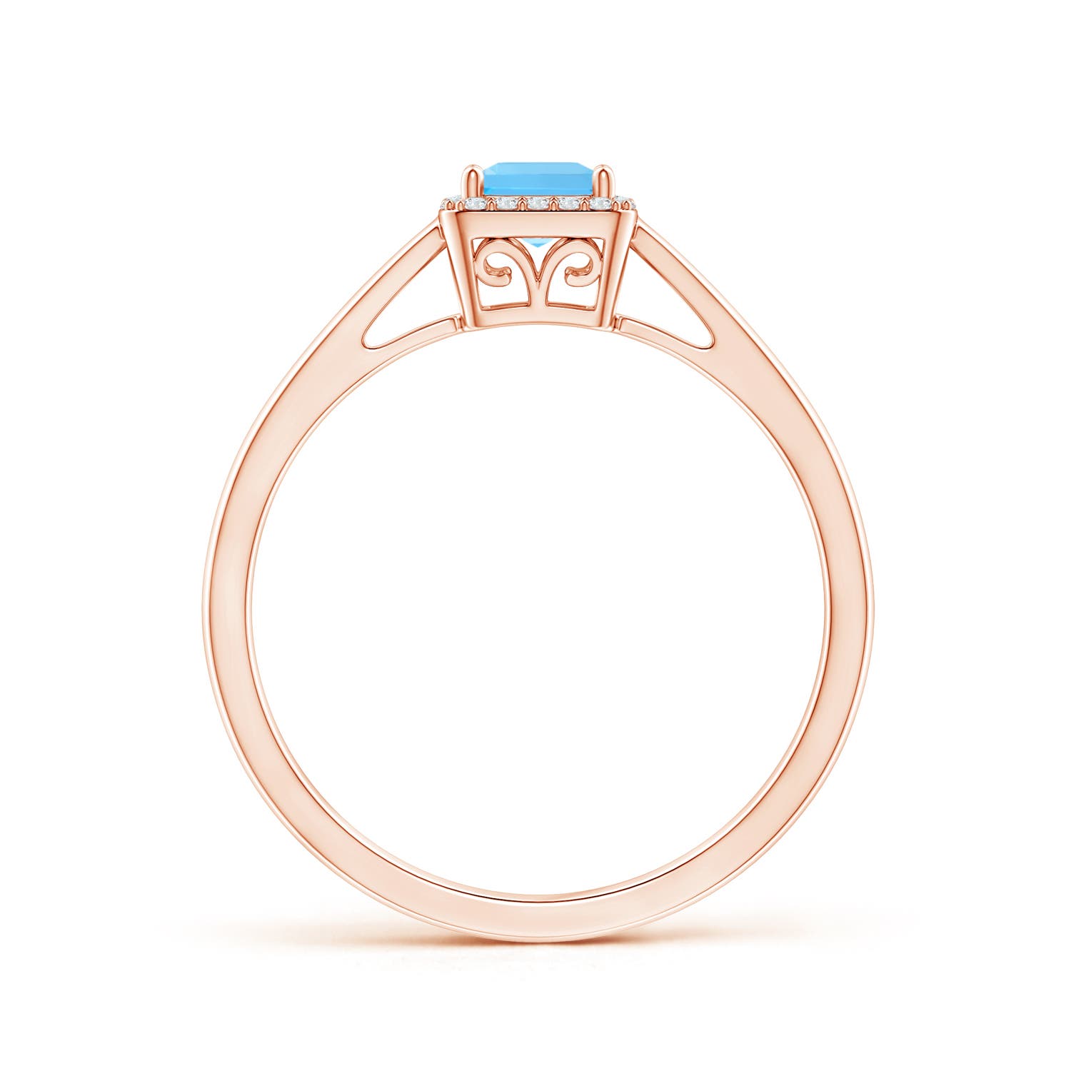 AAA - Swiss Blue Topaz / 0.5 CT / 14 KT Rose Gold