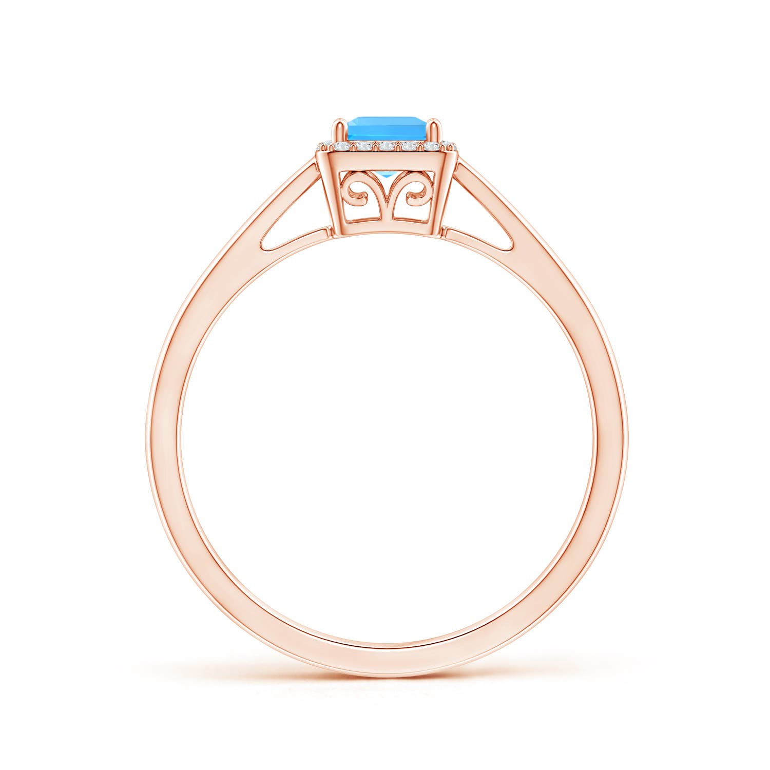 AAAA - Swiss Blue Topaz / 0.5 CT / 14 KT Rose Gold