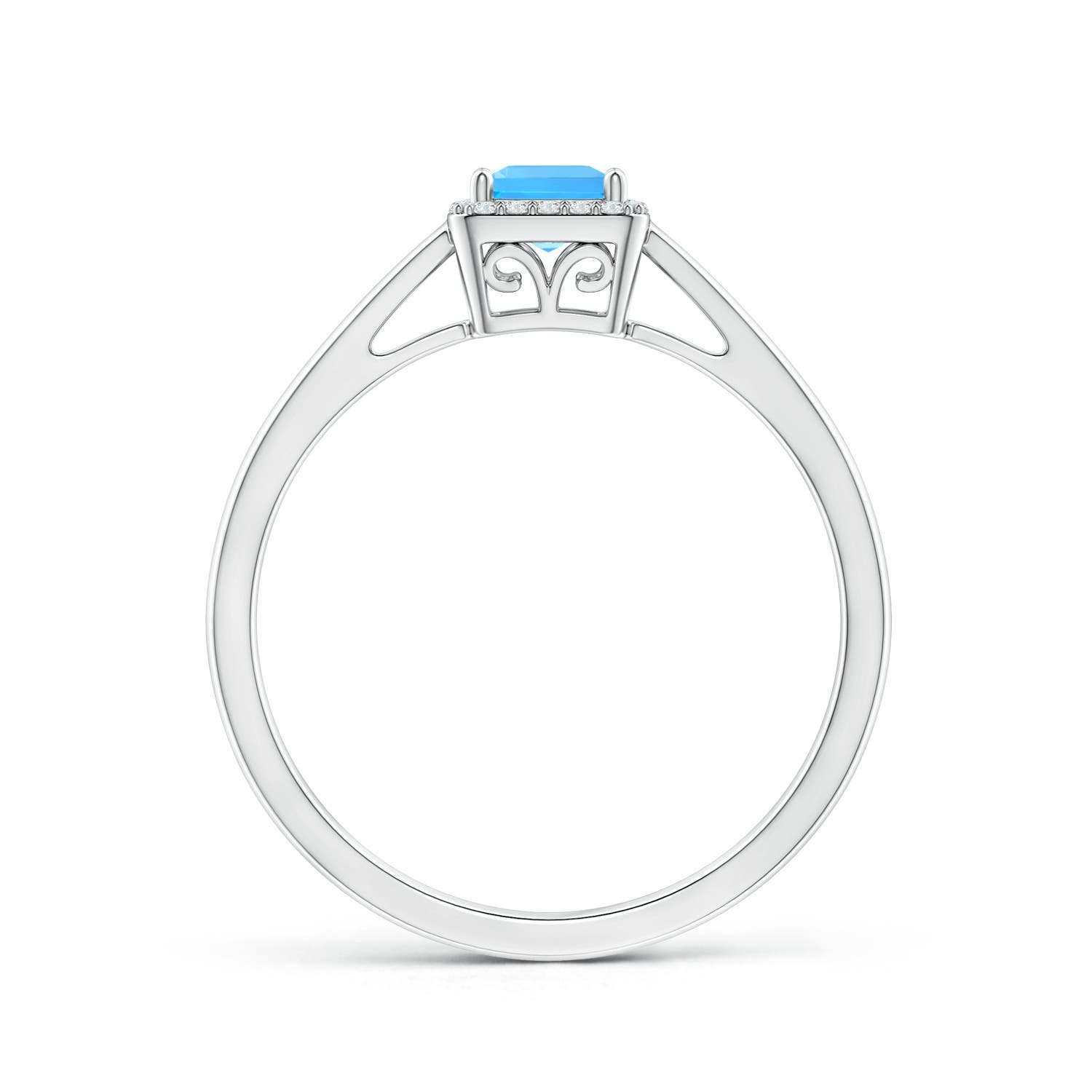 AAAA - Swiss Blue Topaz / 0.5 CT / 14 KT White Gold