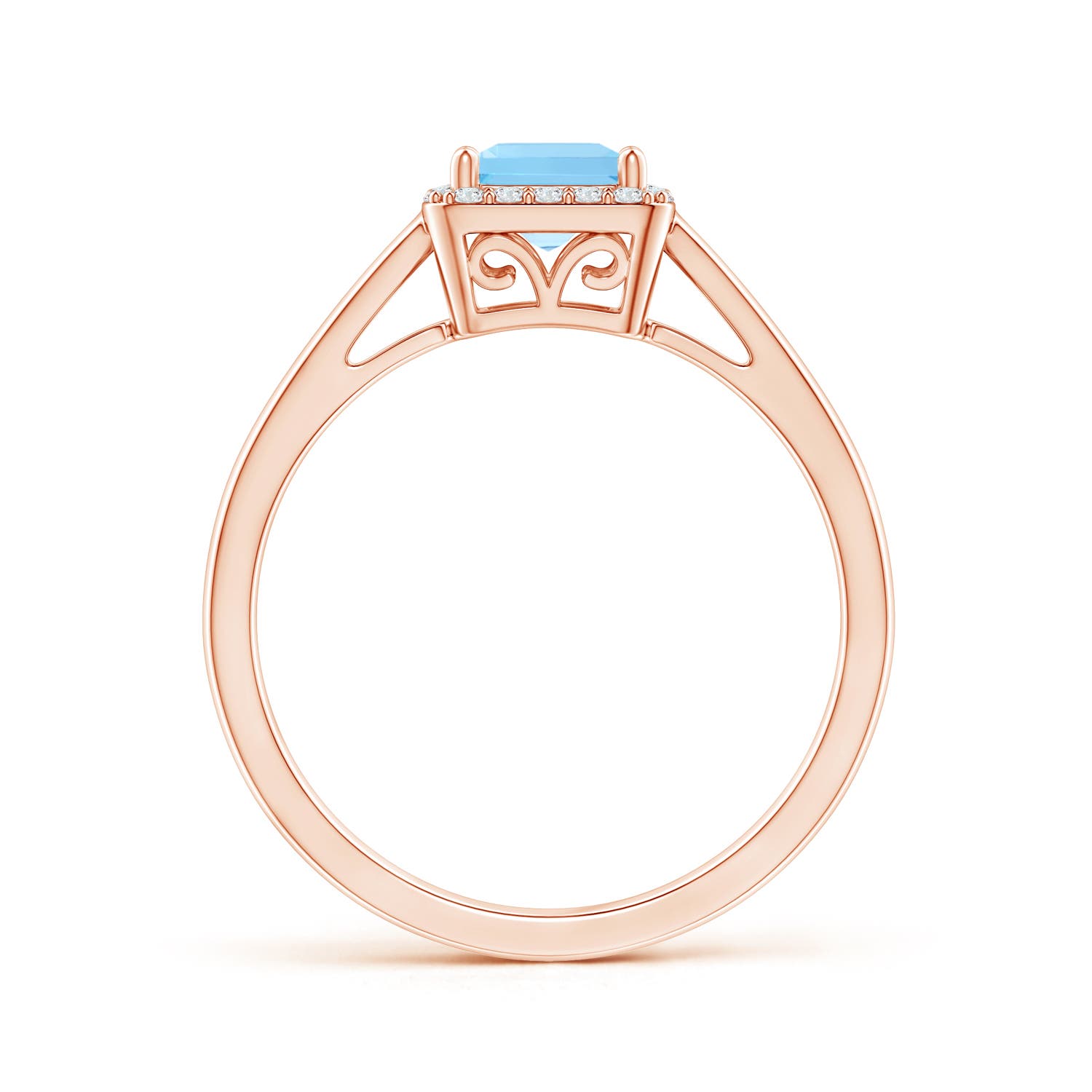 A - Swiss Blue Topaz / 0.87 CT / 14 KT Rose Gold