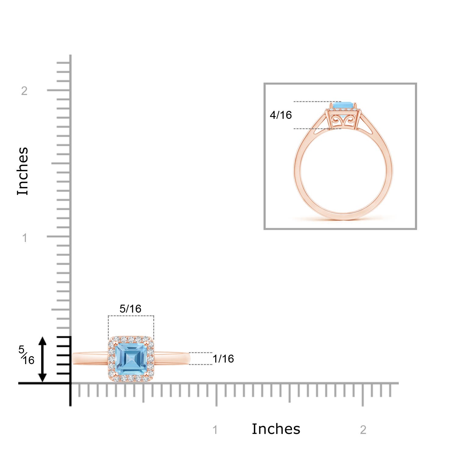 A - Swiss Blue Topaz / 0.87 CT / 14 KT Rose Gold