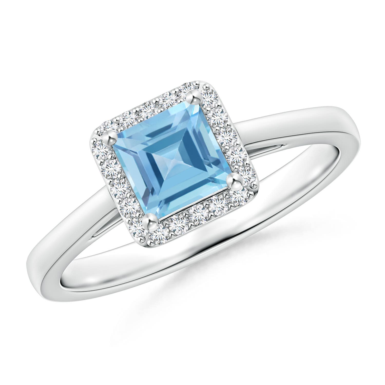 A - Swiss Blue Topaz / 0.87 CT / 14 KT White Gold