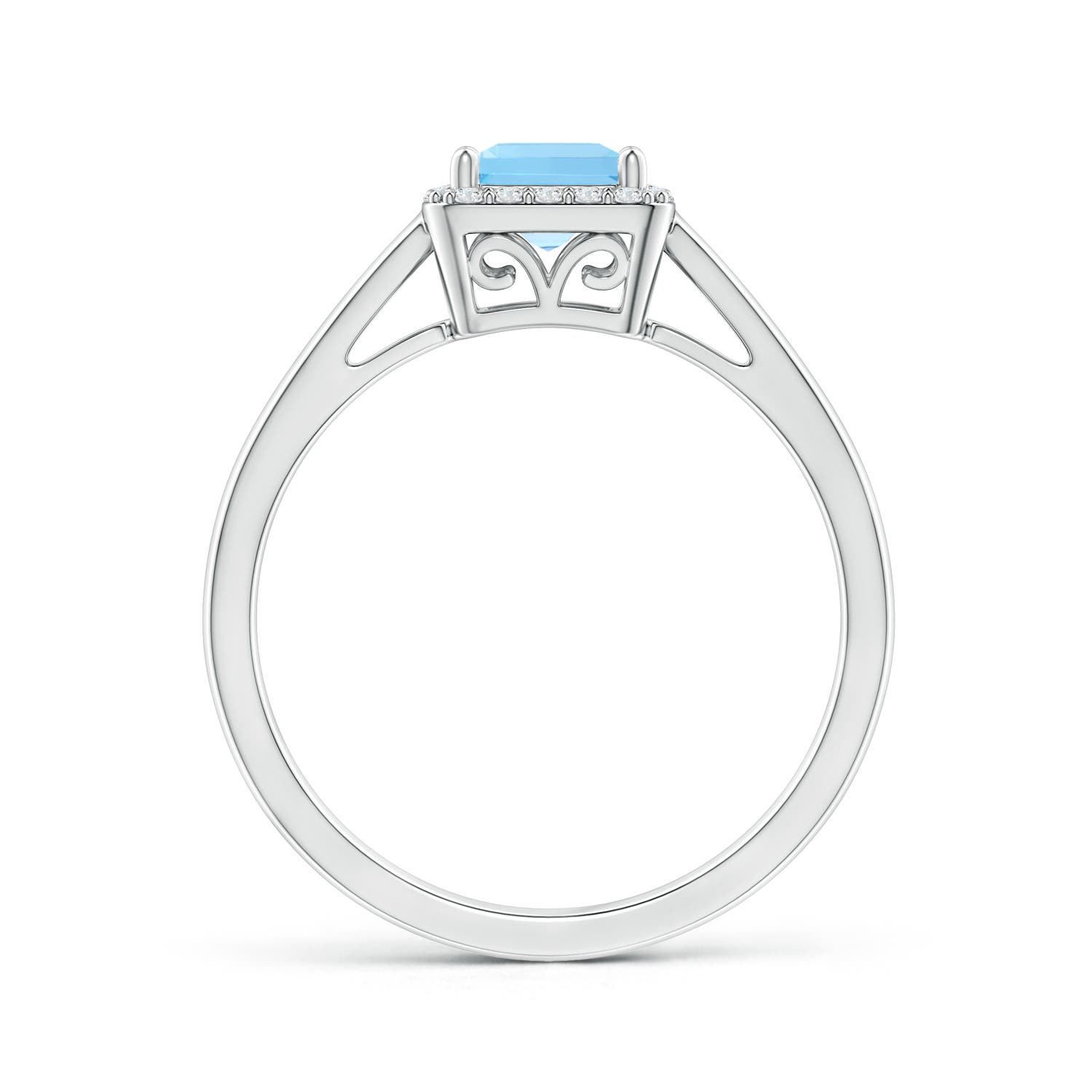 A - Swiss Blue Topaz / 0.87 CT / 14 KT White Gold