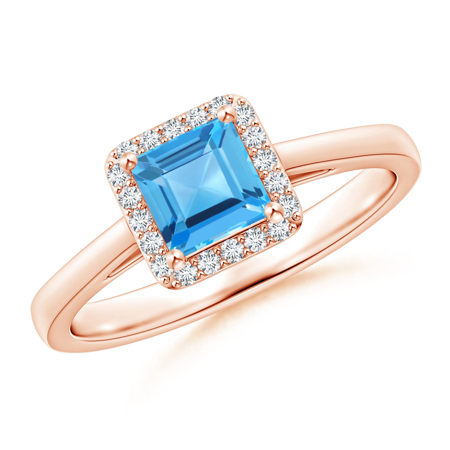 AAA - Swiss Blue Topaz / 0.87 CT / 14 KT Rose Gold