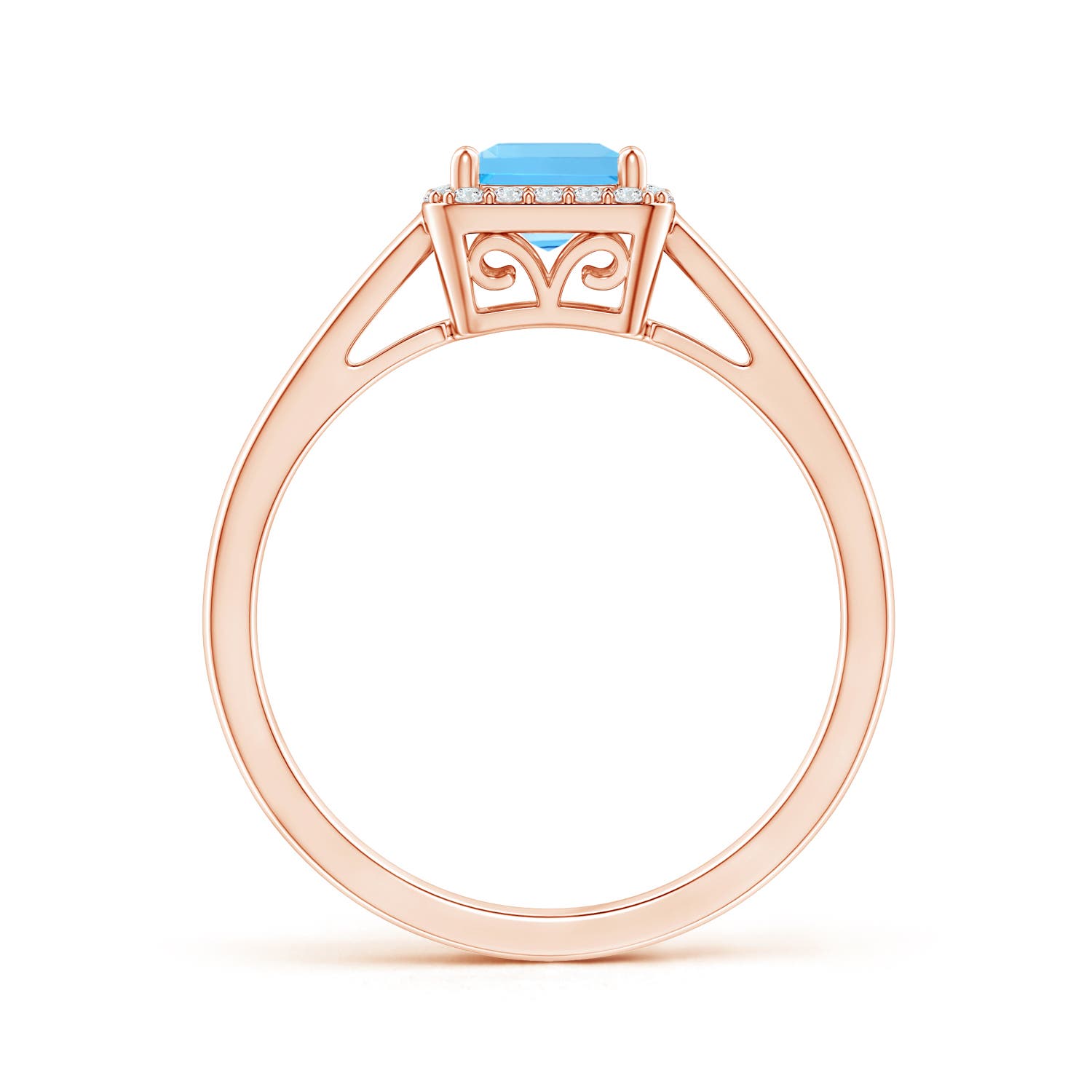 AAA - Swiss Blue Topaz / 0.87 CT / 14 KT Rose Gold